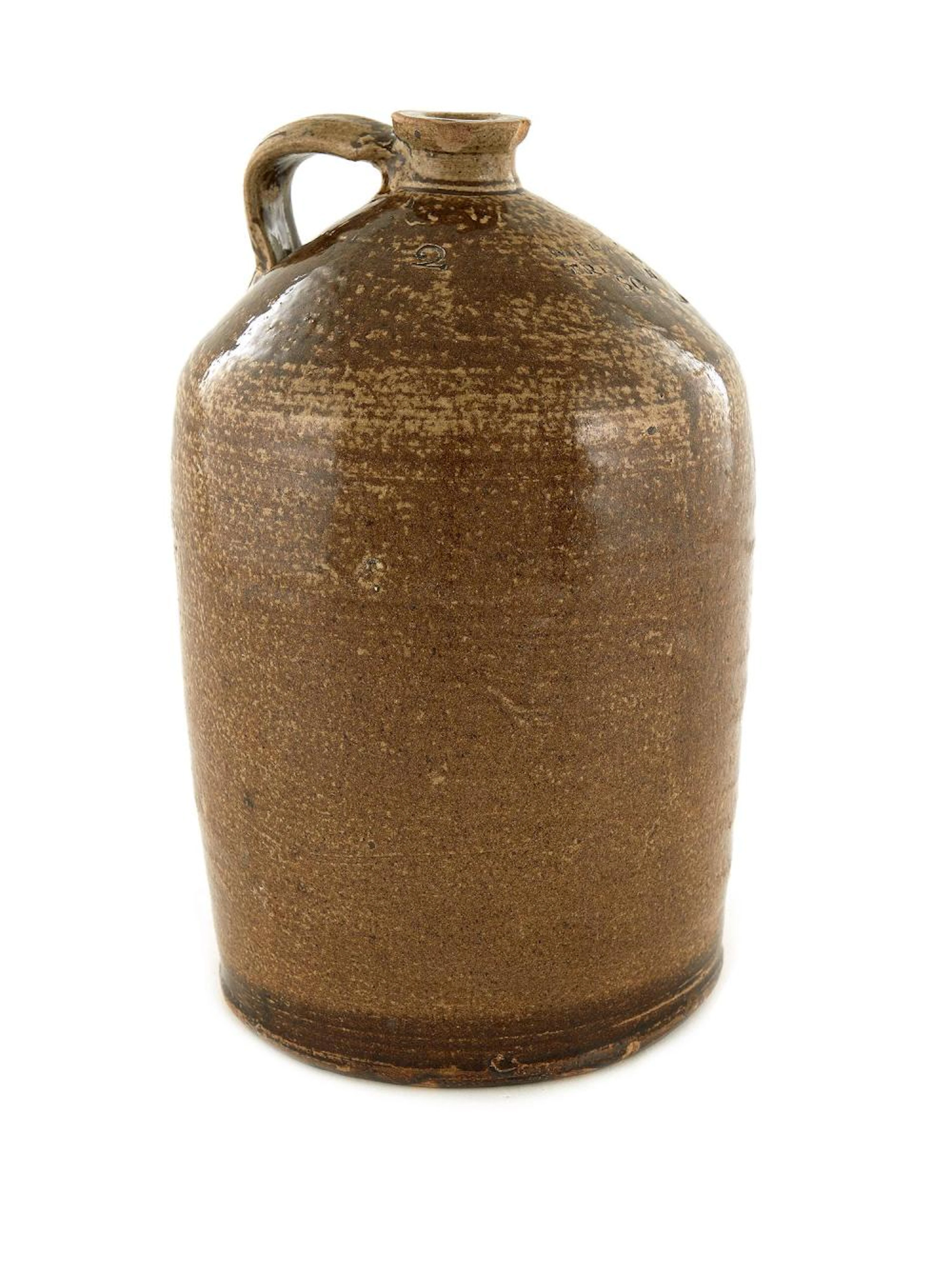 Southern Stoneware Jug, Stamped: W.F. Hah
