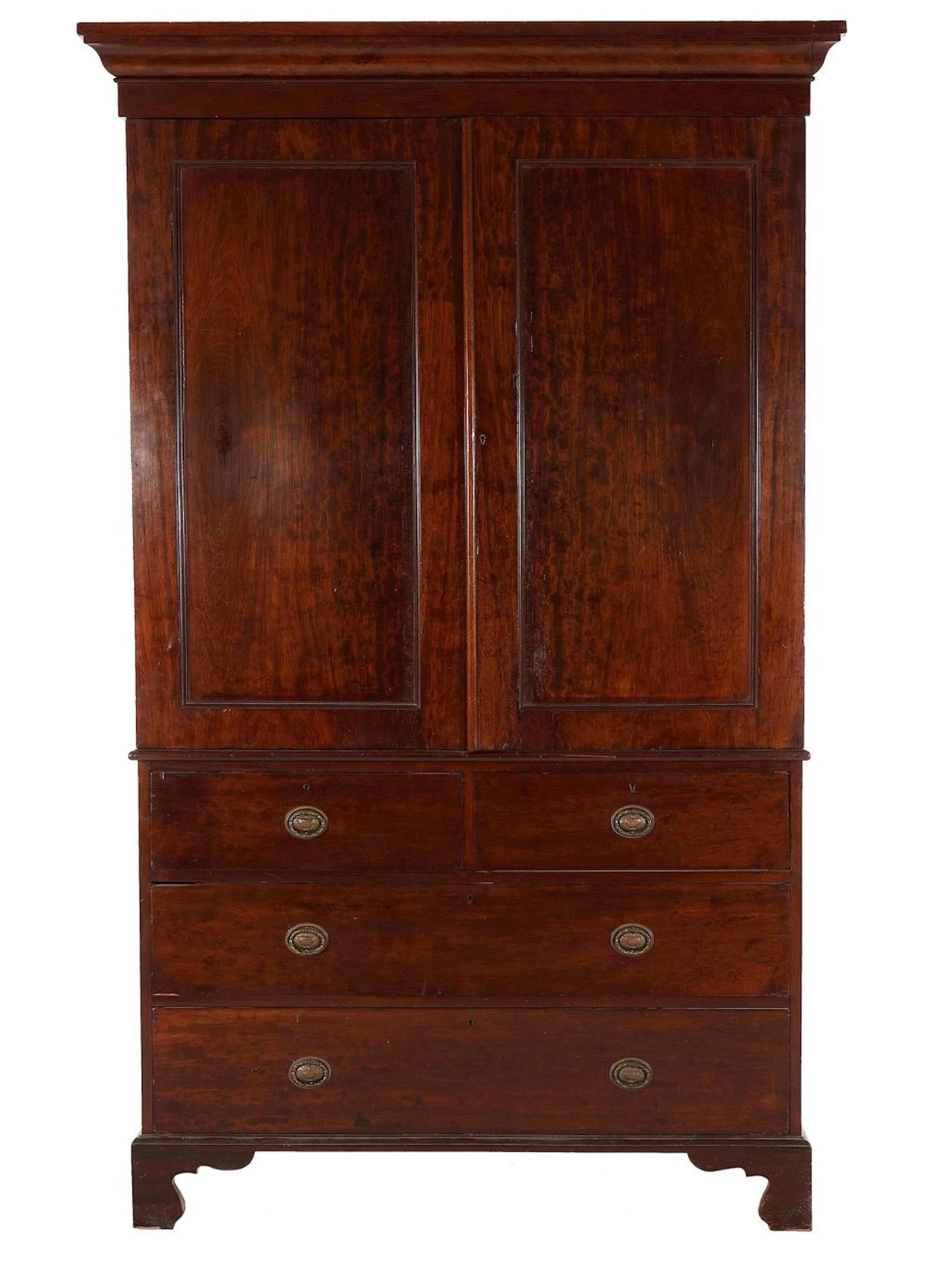 Georgian Style Mahogany Linen Press