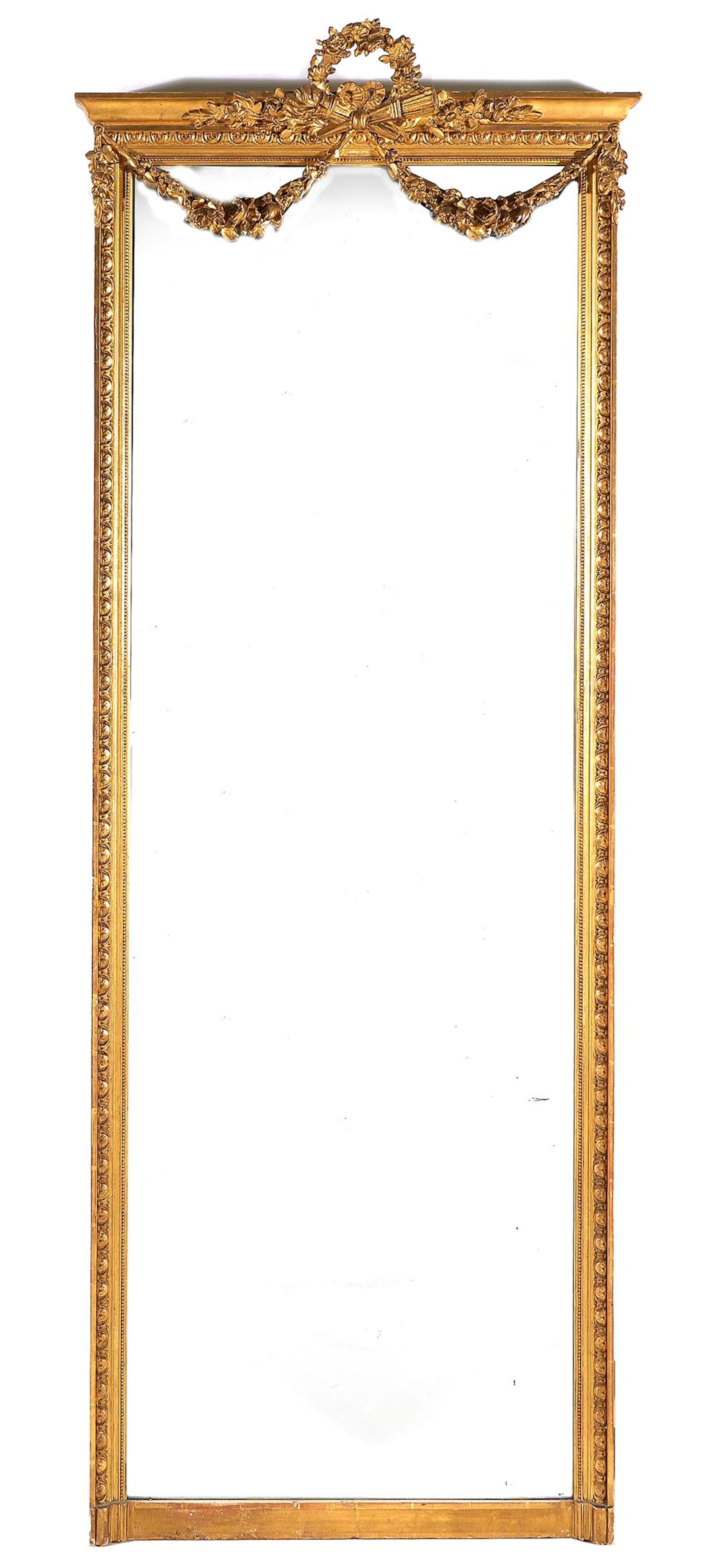 Louis XVI Style Carved Giltwood Mirror