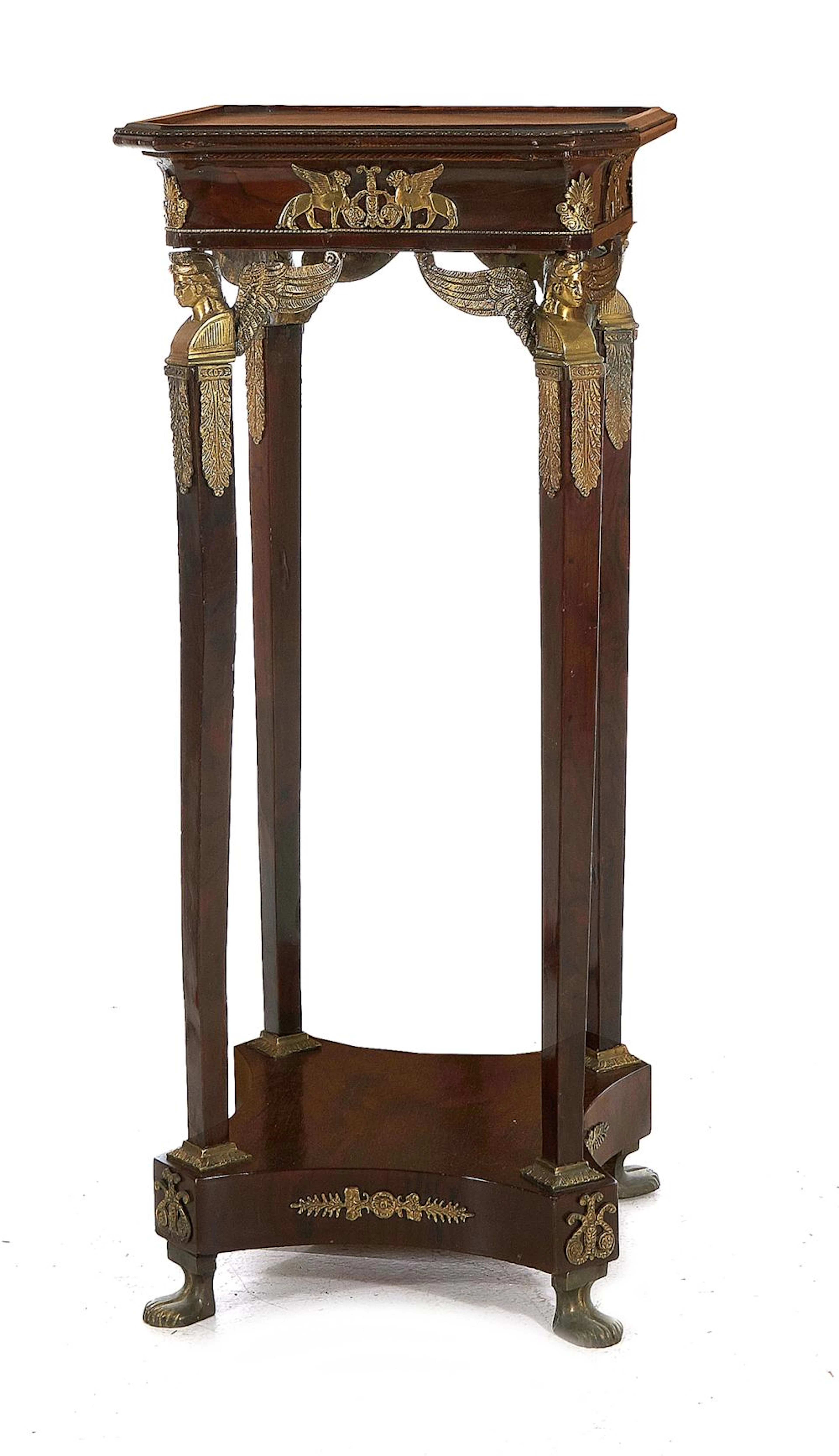 apoleon III Style Bronze-Mounted Mahogany Pedestal