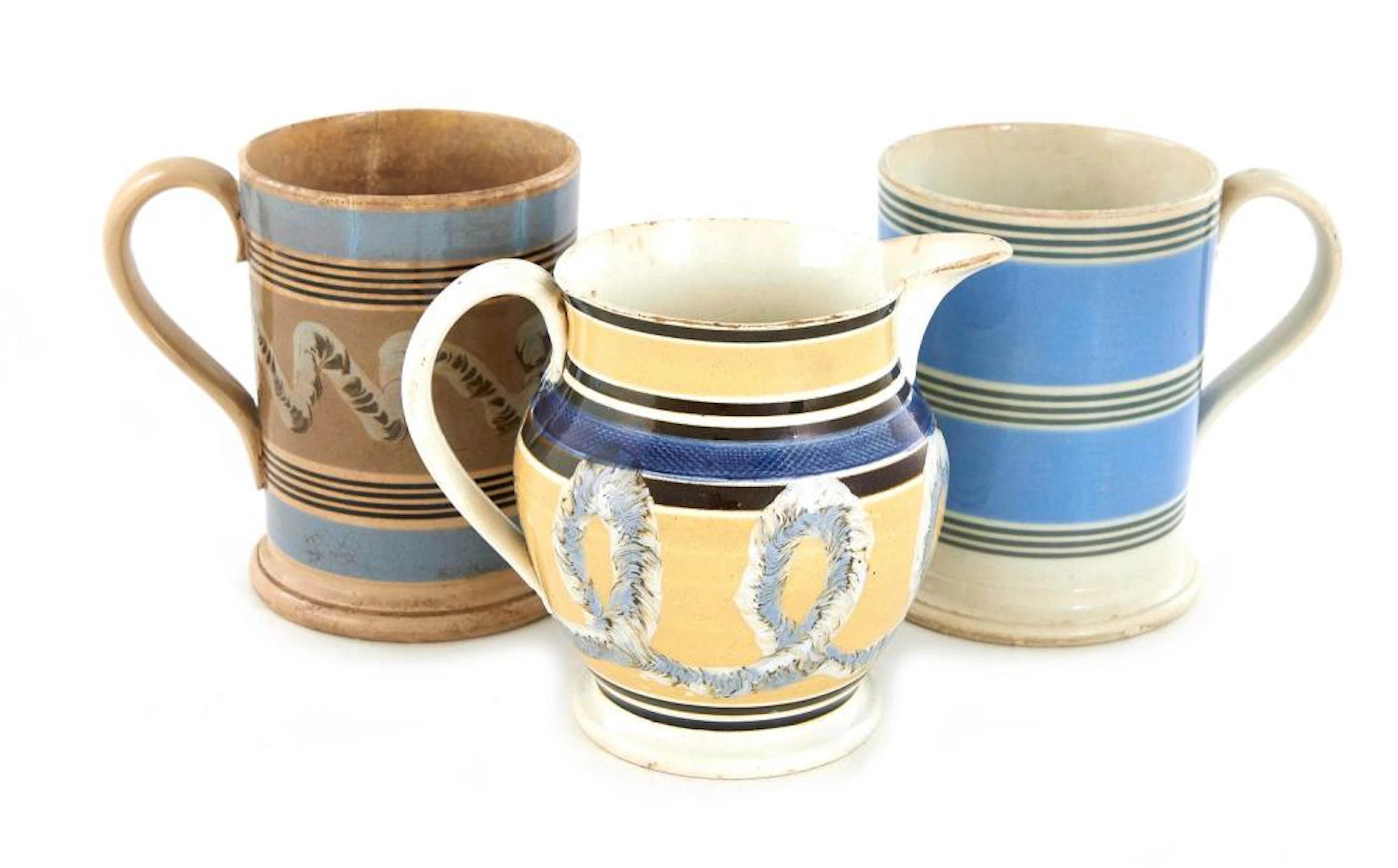 Mocha Tri-Color Pitcher and Mugs (3pcs)