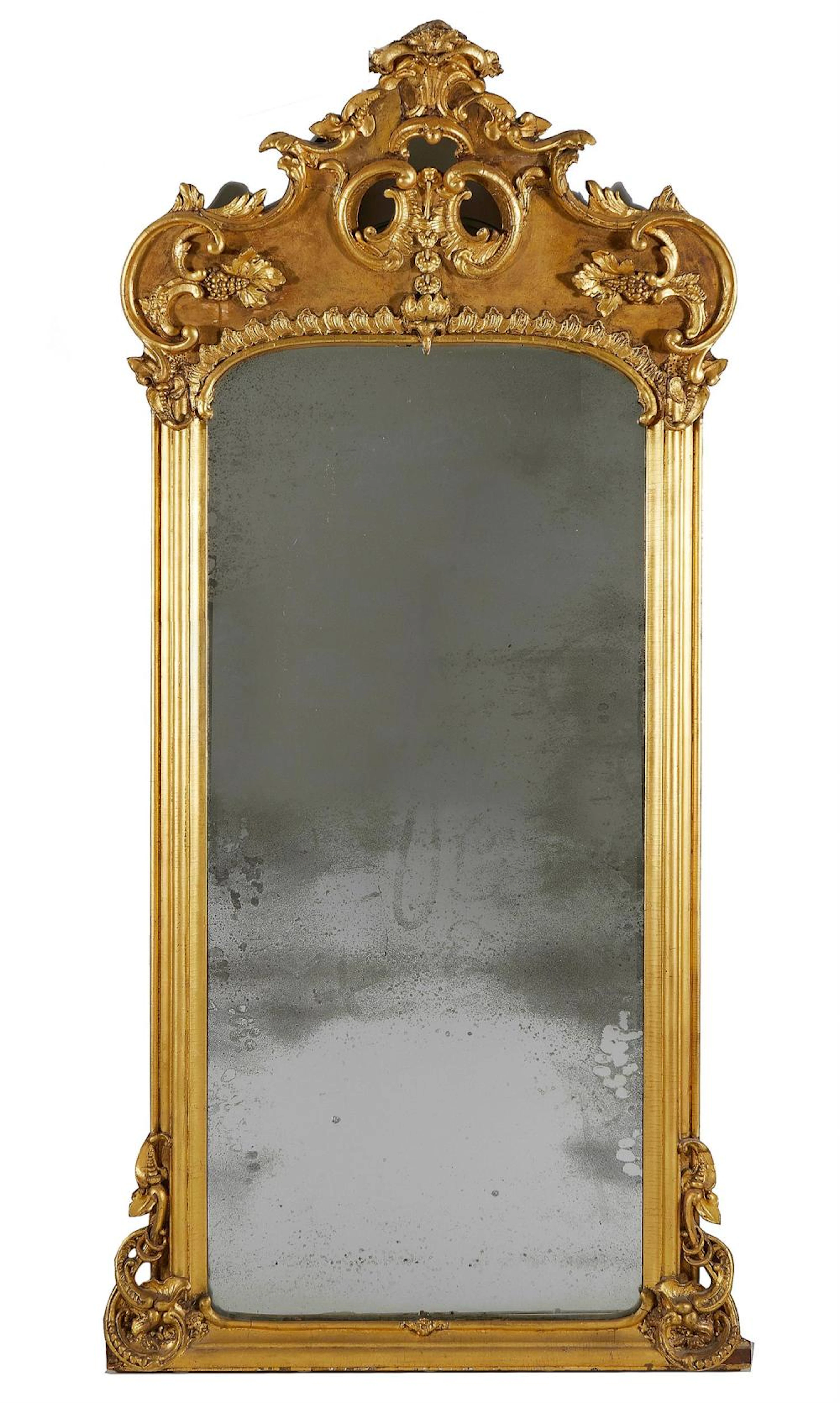 Carved Giltwood-Framed Mirror, M. Barrett & Brothers