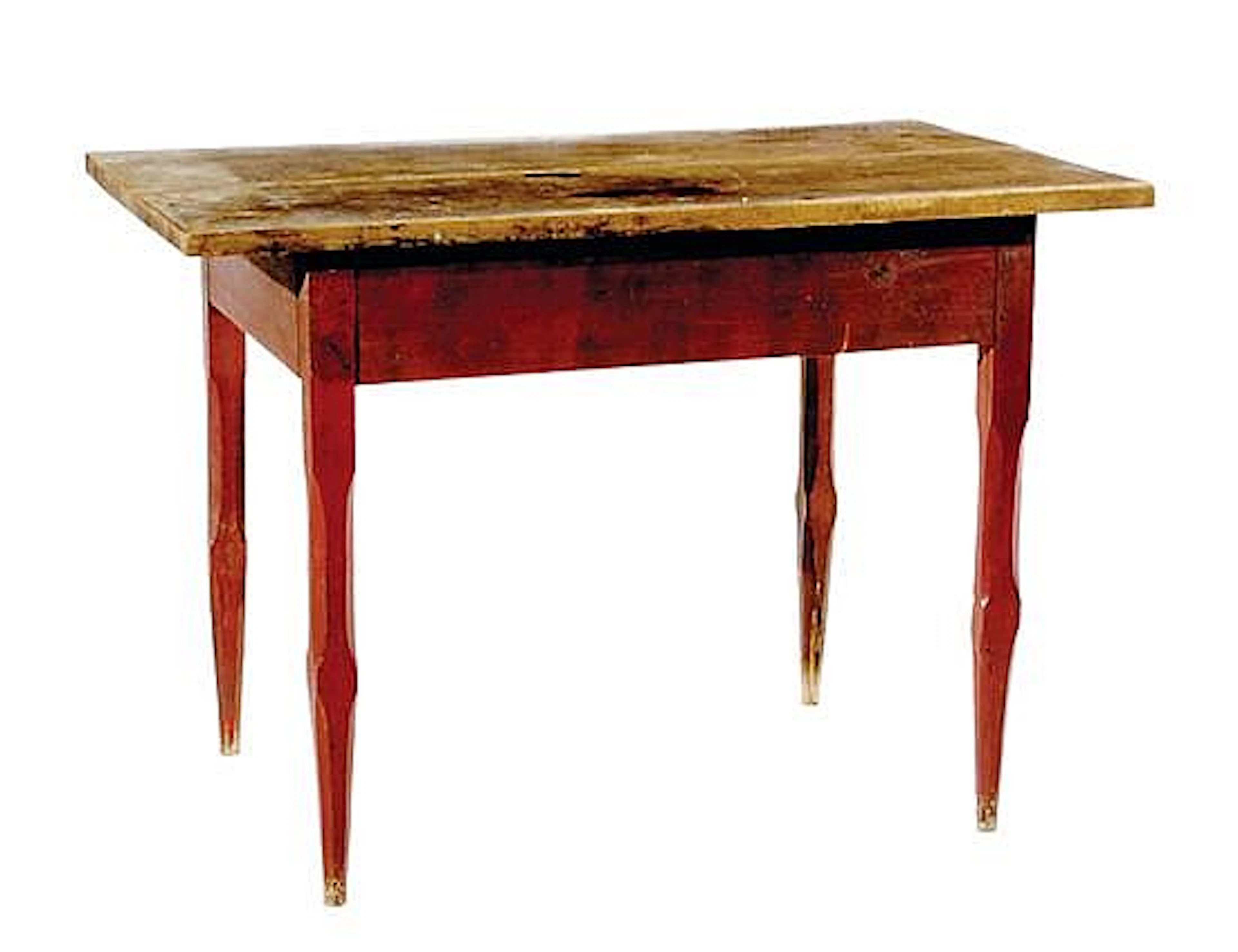 Southern walnut and yellow pine worktable, Georgia