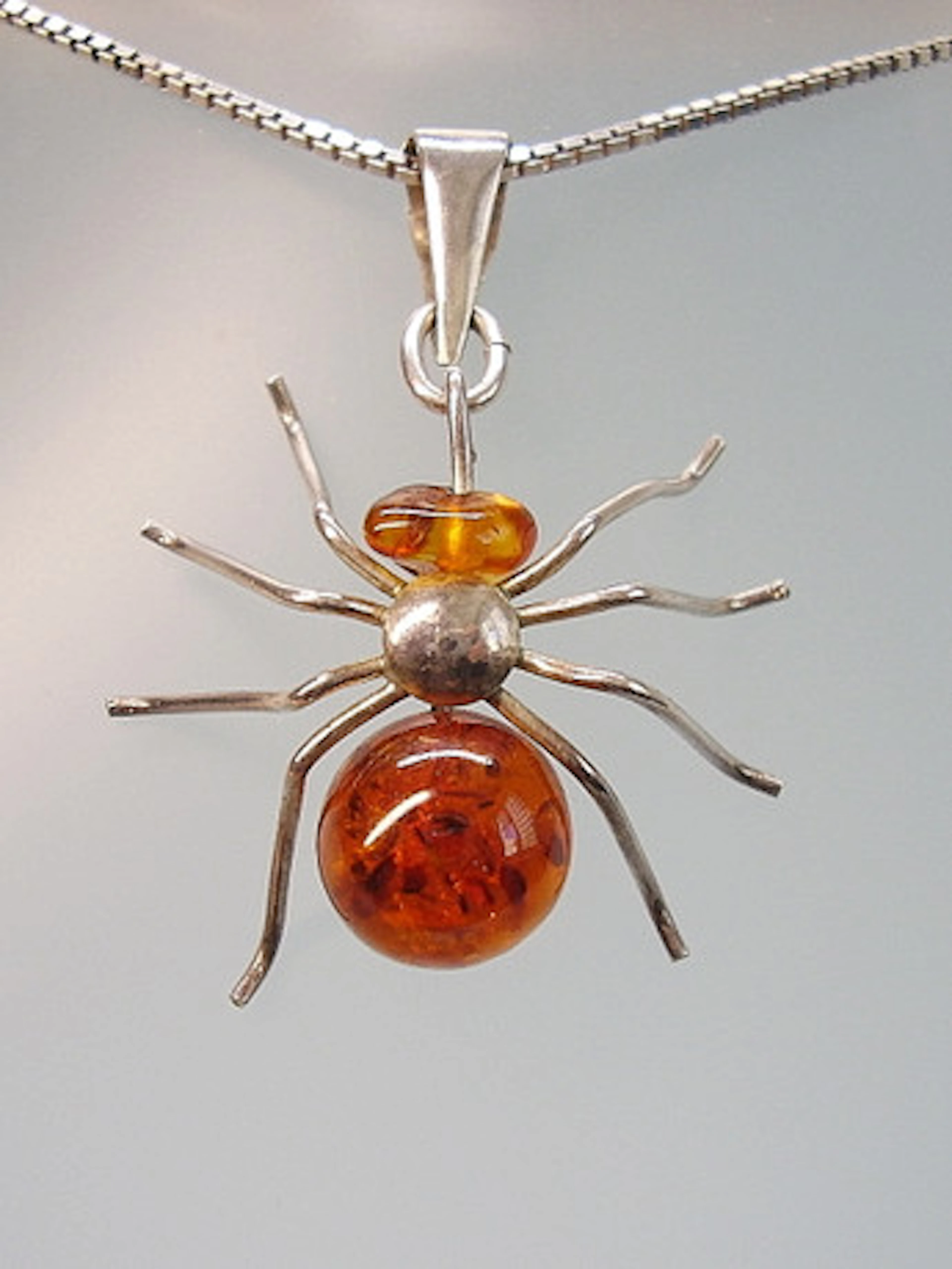 BERNSTEIN SPIDER HÄNGE, silver, Danzig/Gda…