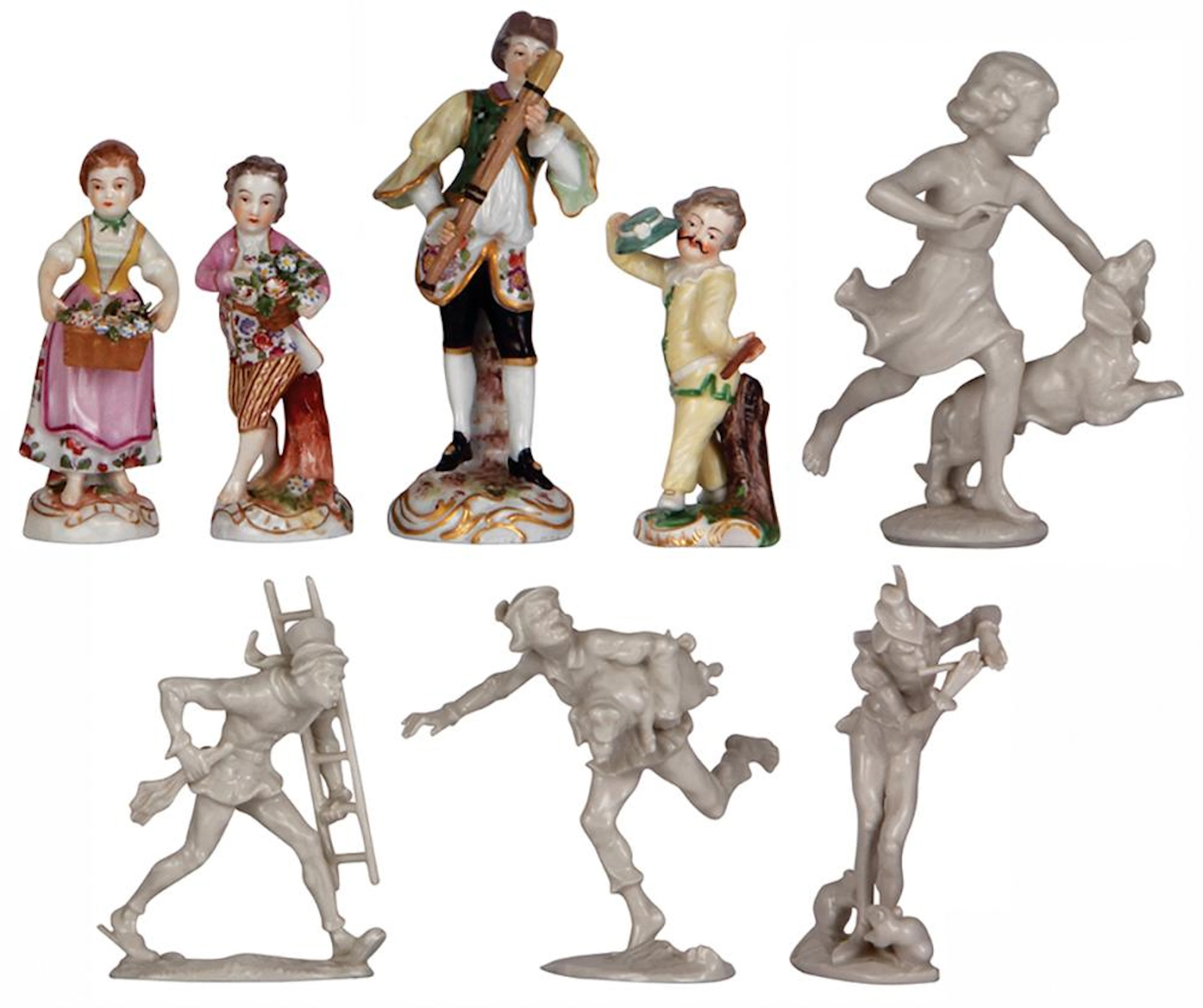 EIGHT PORCELAIN FIGURINES