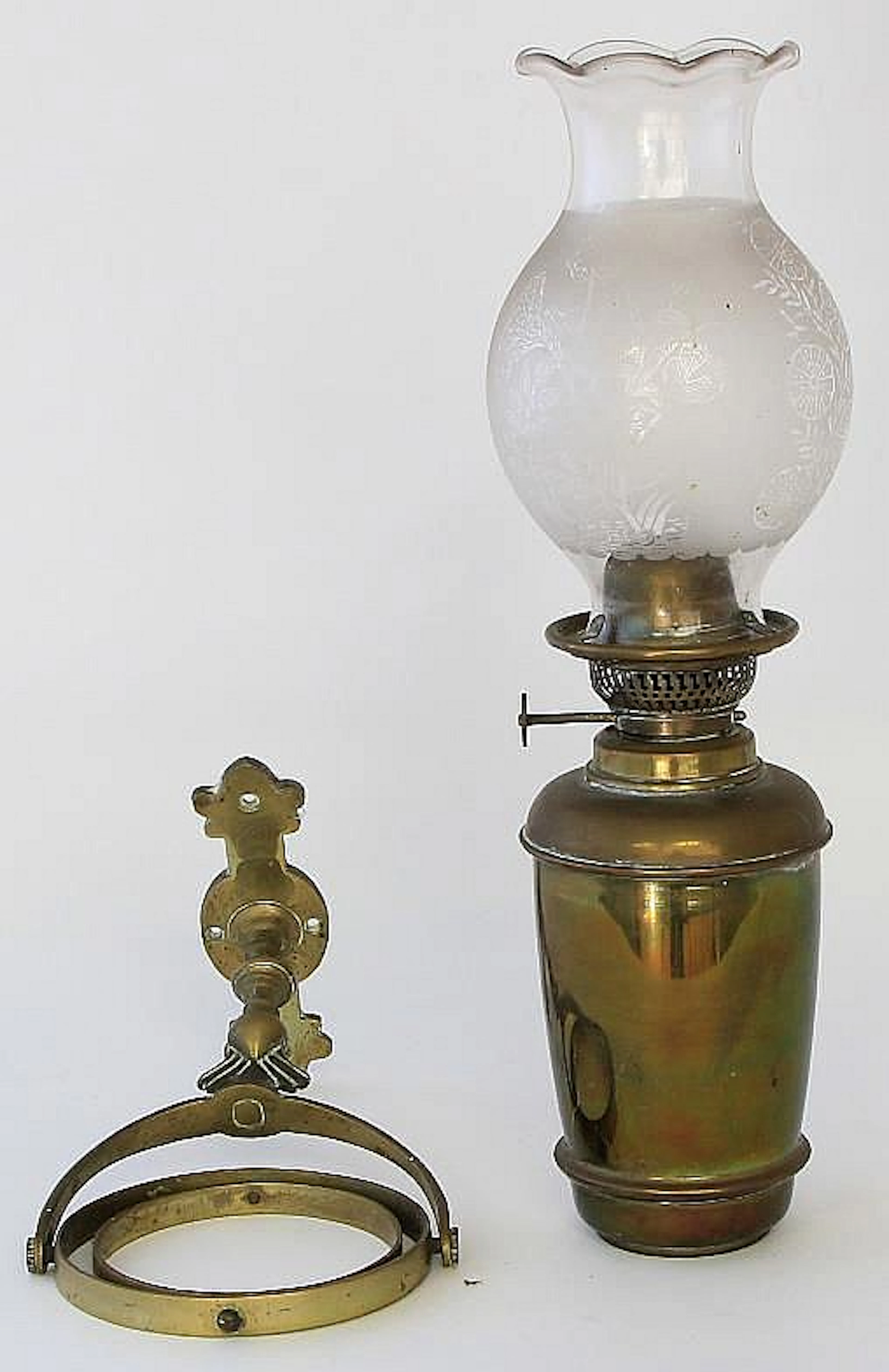 An unusual early 20th century binnacle wall light