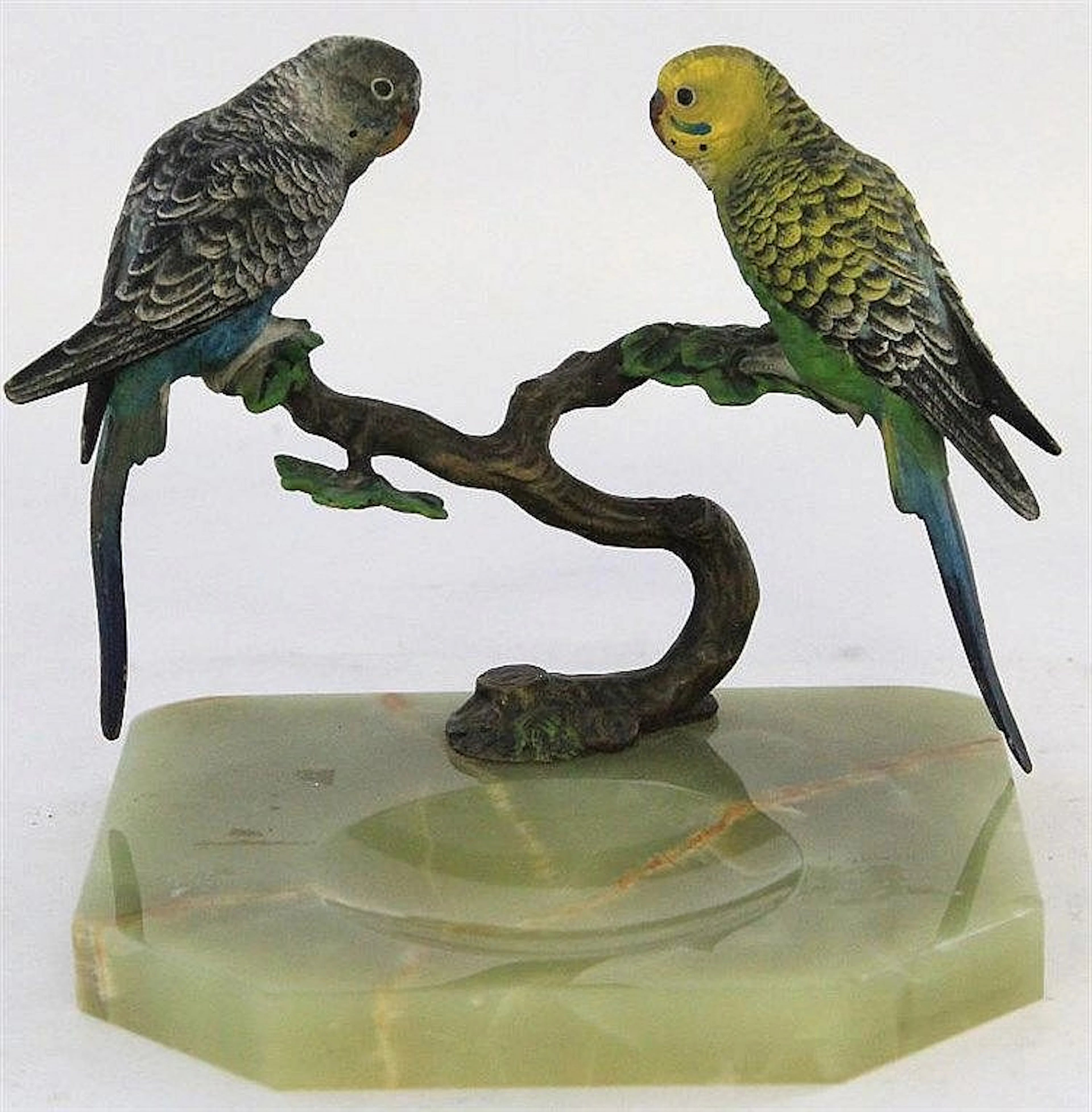 A 20th century cold-painted bronze figure group Mo