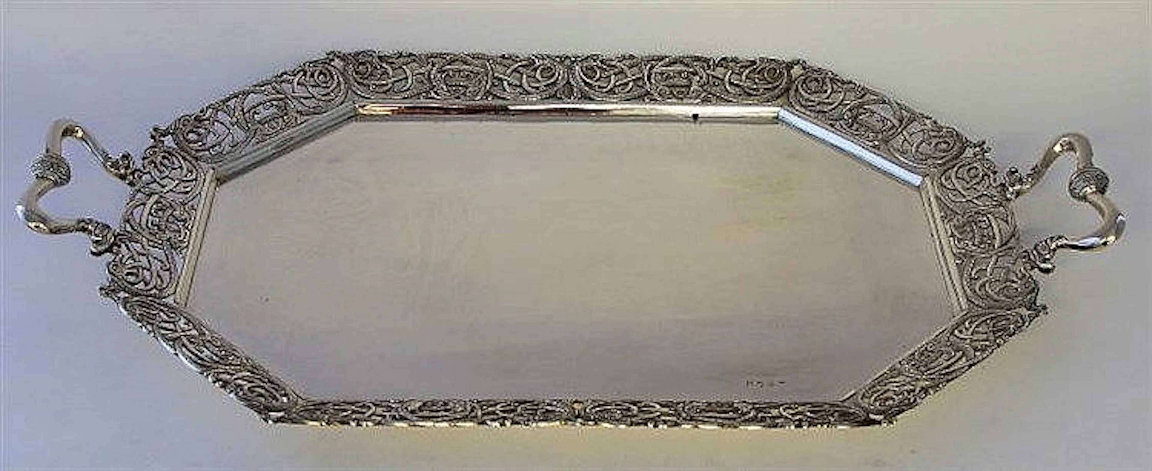 An Irish Celtic revival silver two-handled tray Of
