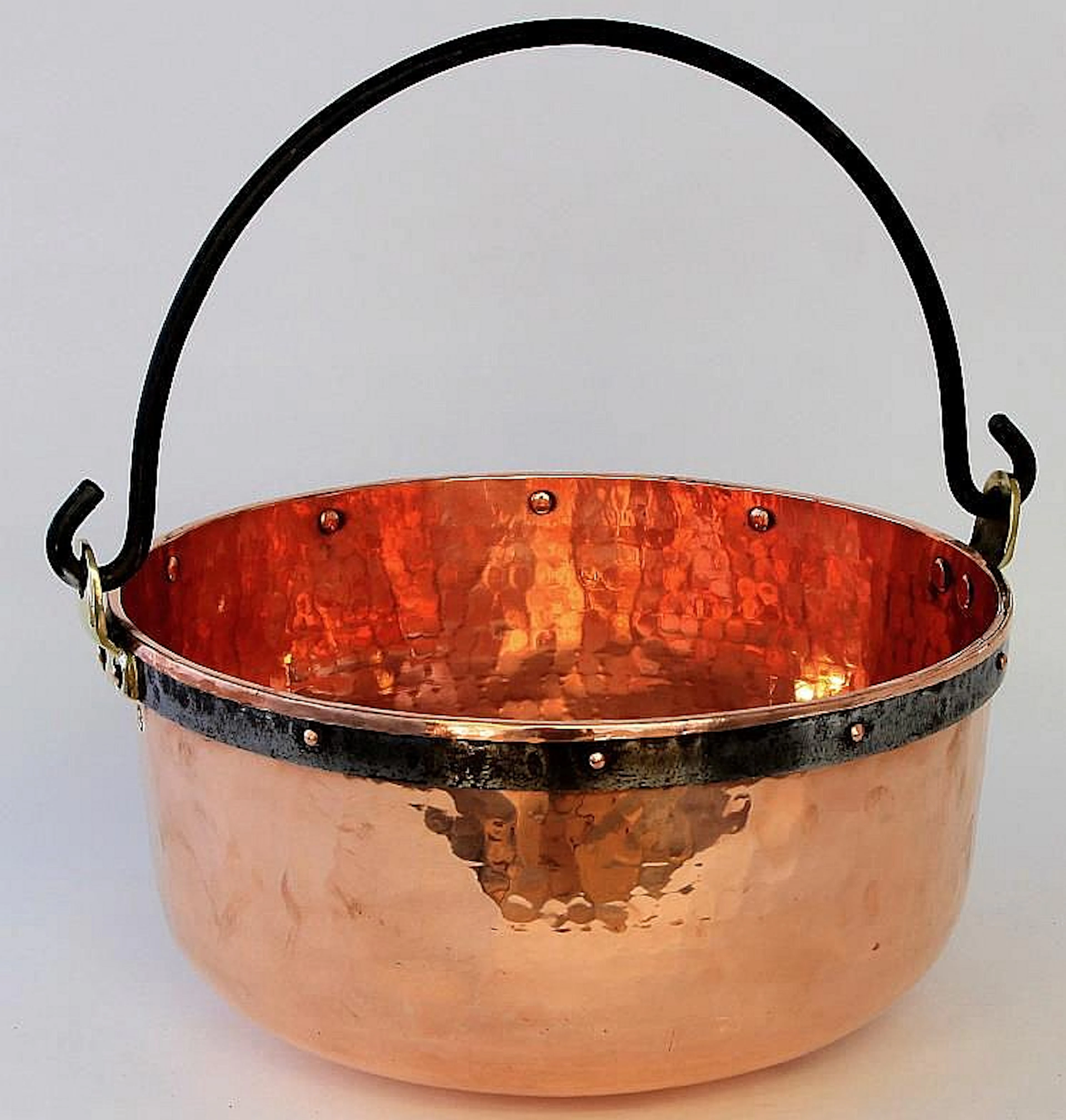 A French 19th century copper pan of circular form
