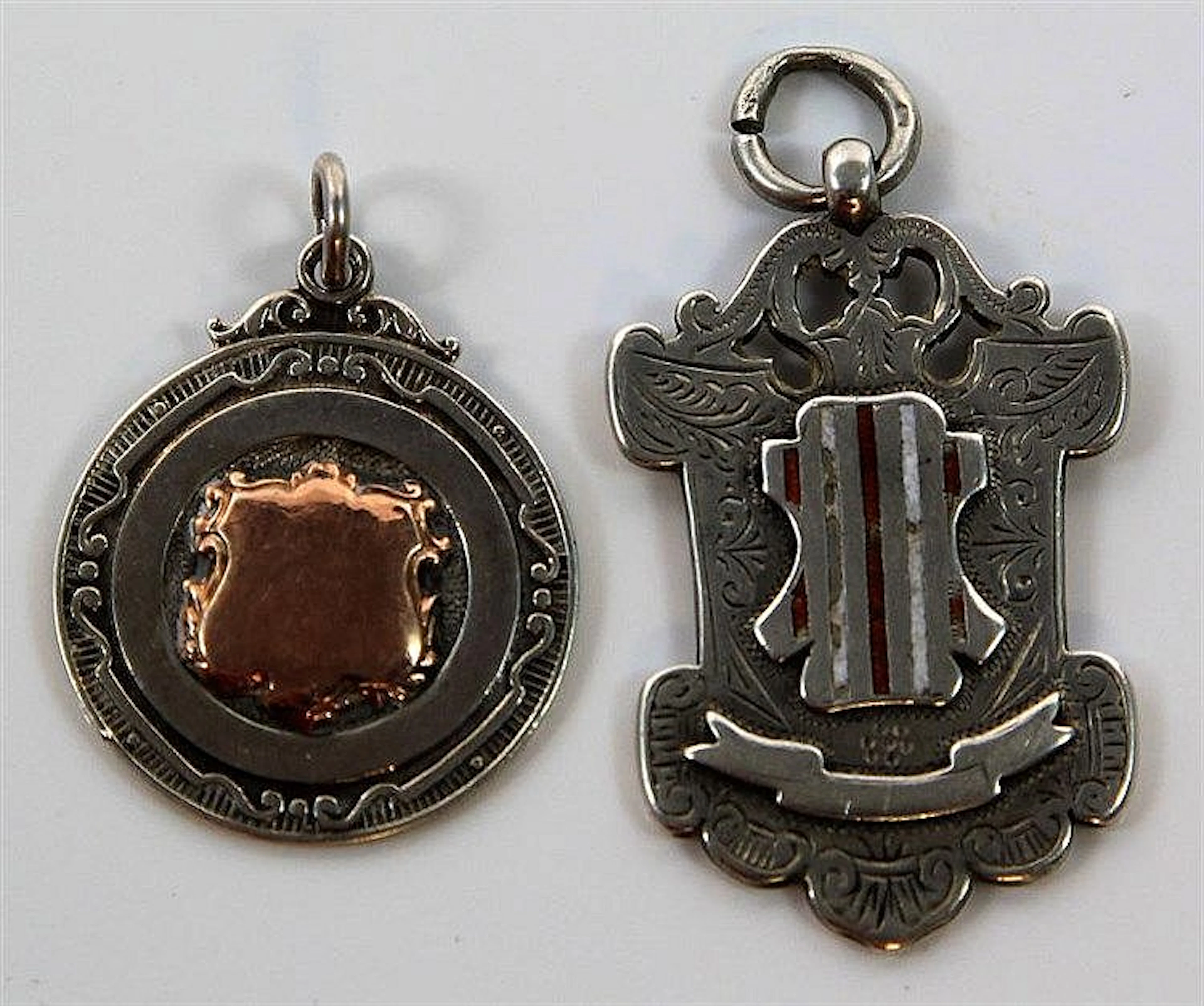 Two hallmarked silver football medals To include a