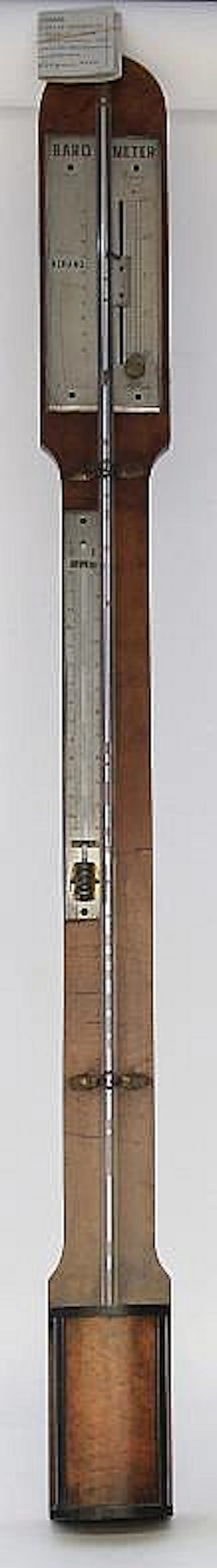 A 19th century Austrian stick barometer Walnut ven