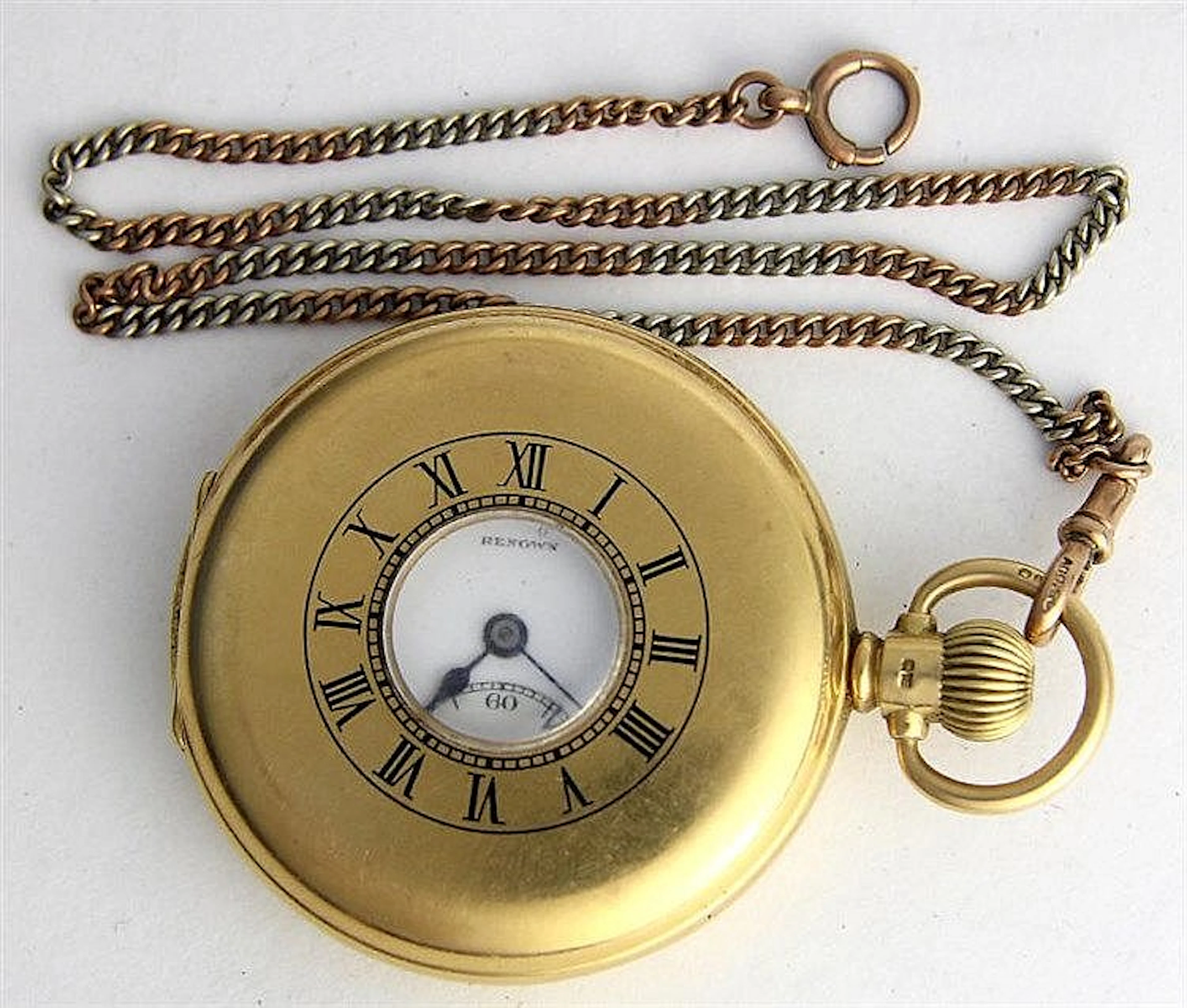 A gentleman's 18ct gold half hunter pocket watch T