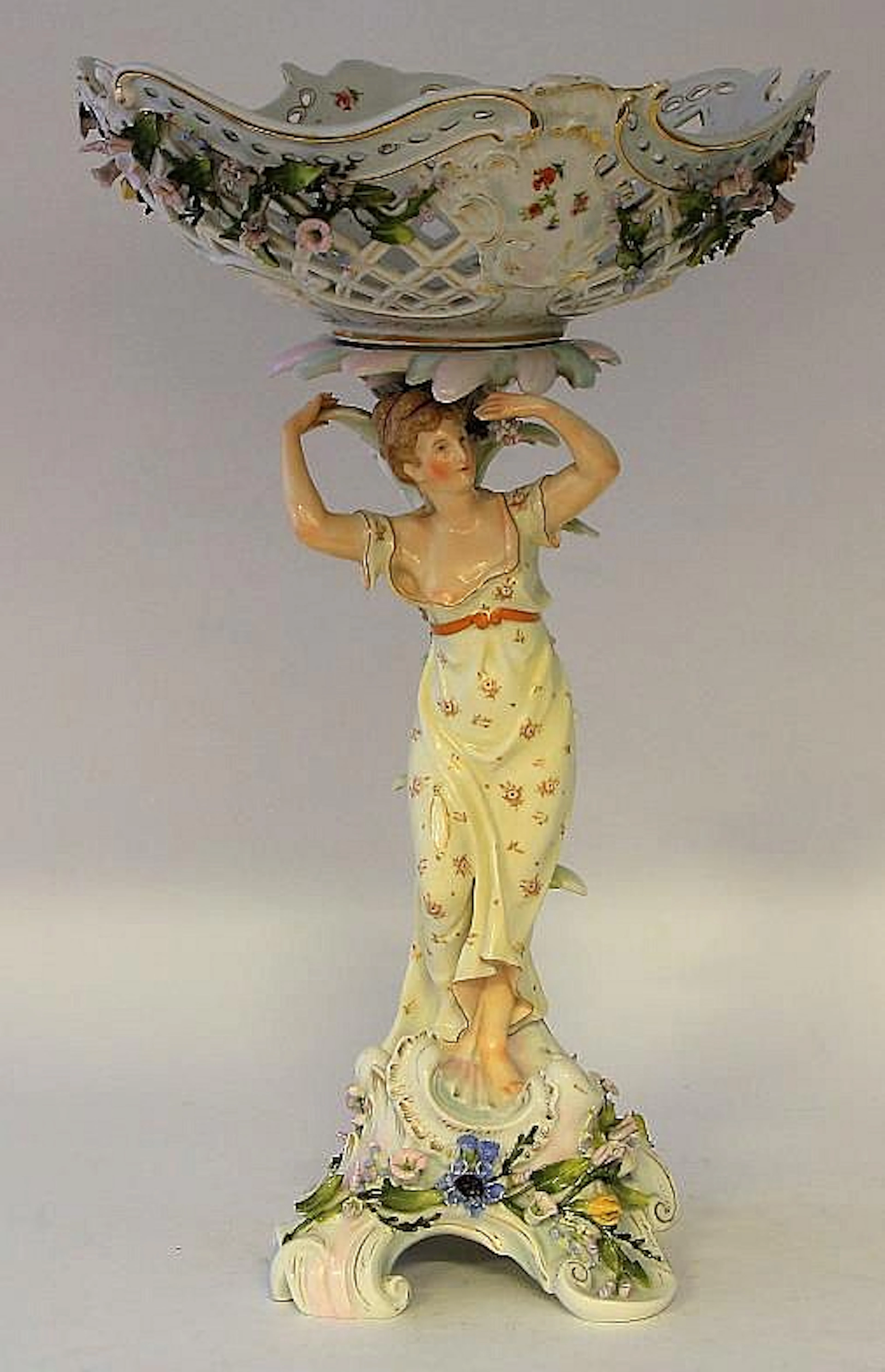 A 19th century continental porcelain figural table