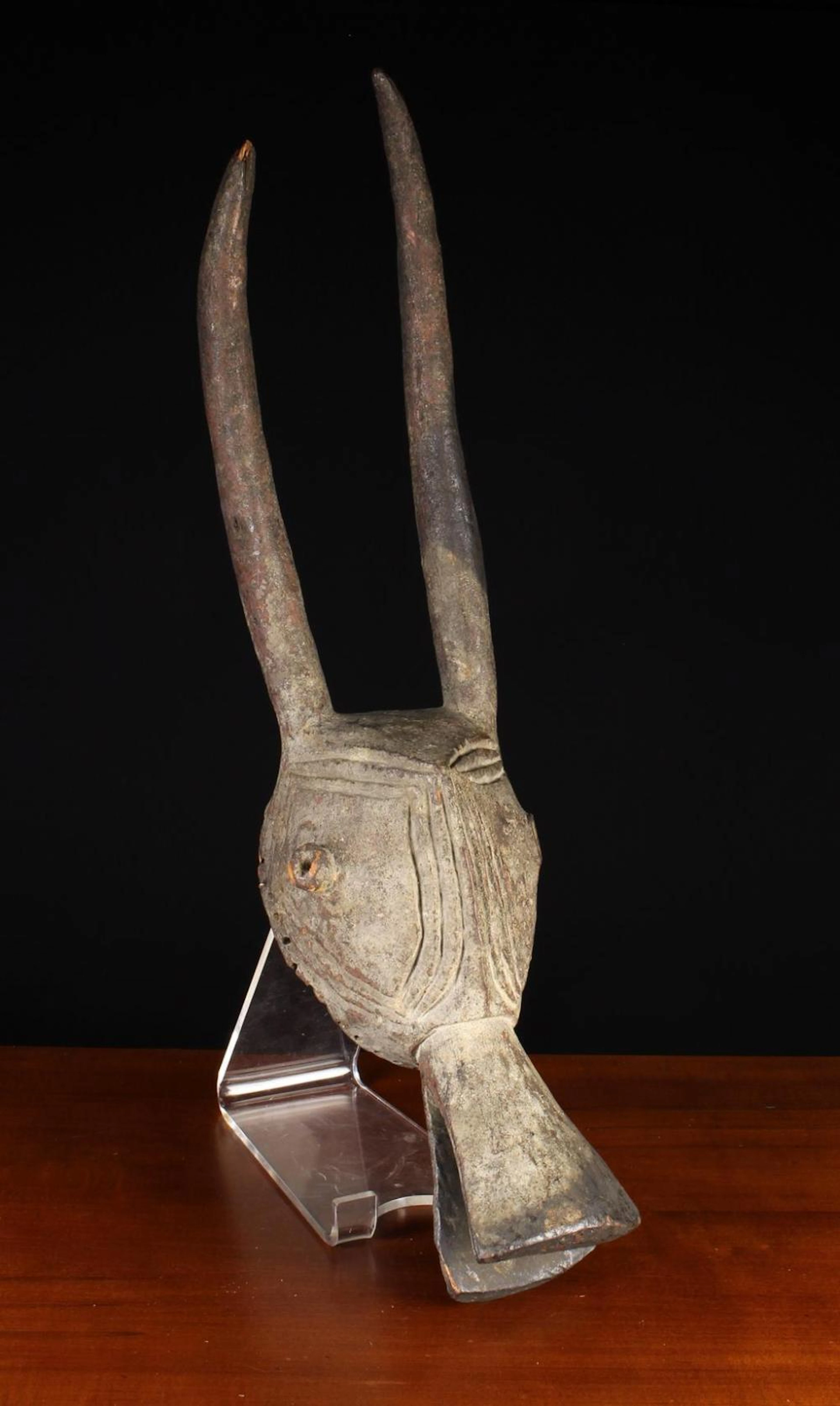 A Rare Antique African Wooden Ceremonial Head of a Buffalo