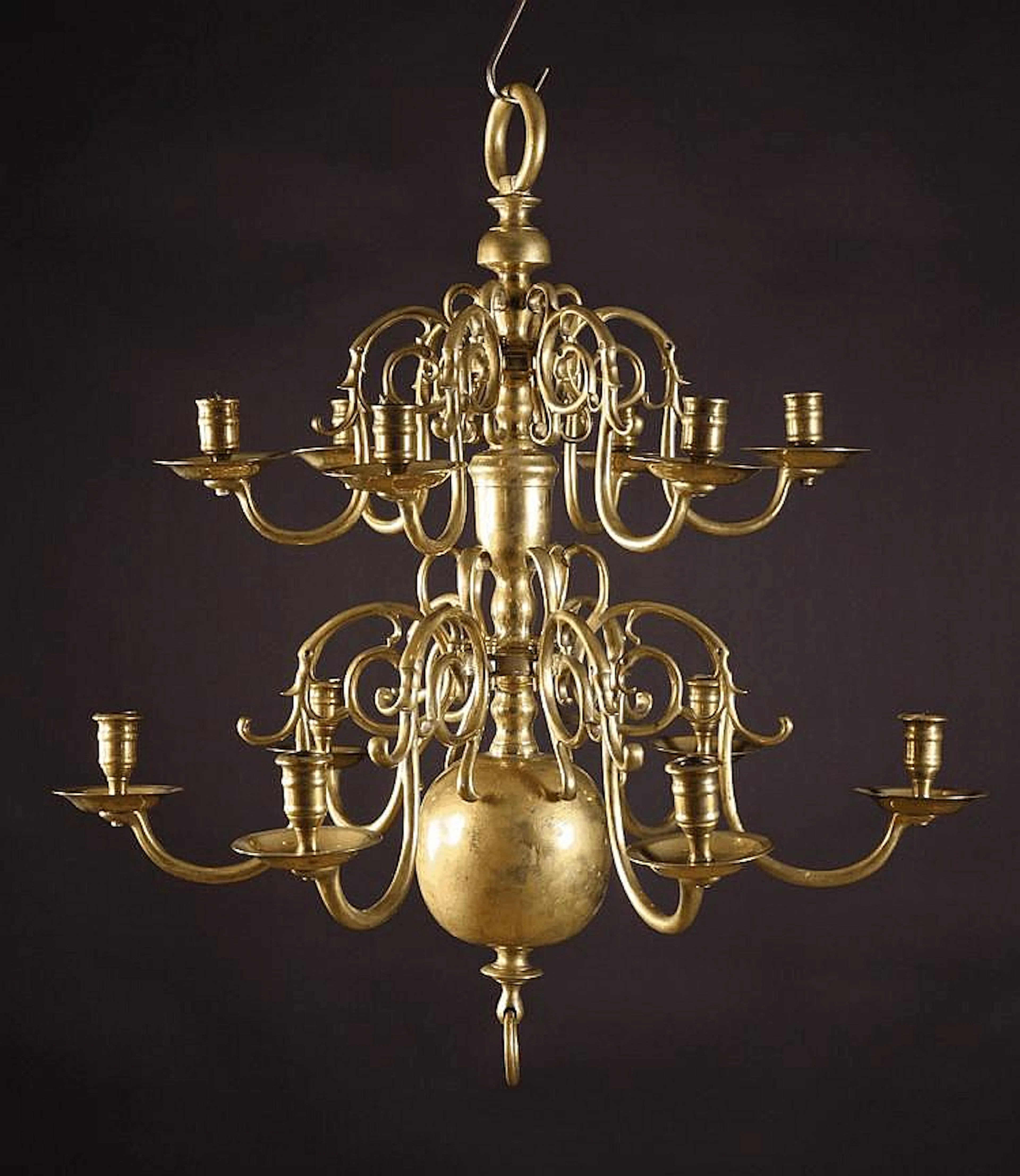 A 19th Century Flemish Brass Twelve Branch