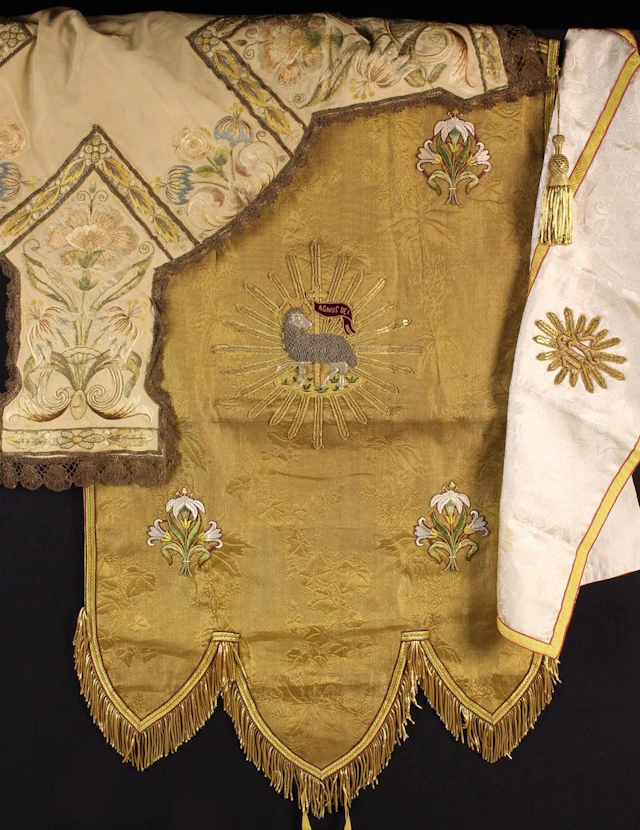 An 18th Century Silk Embroidered Ecclesiastical Cruciform...