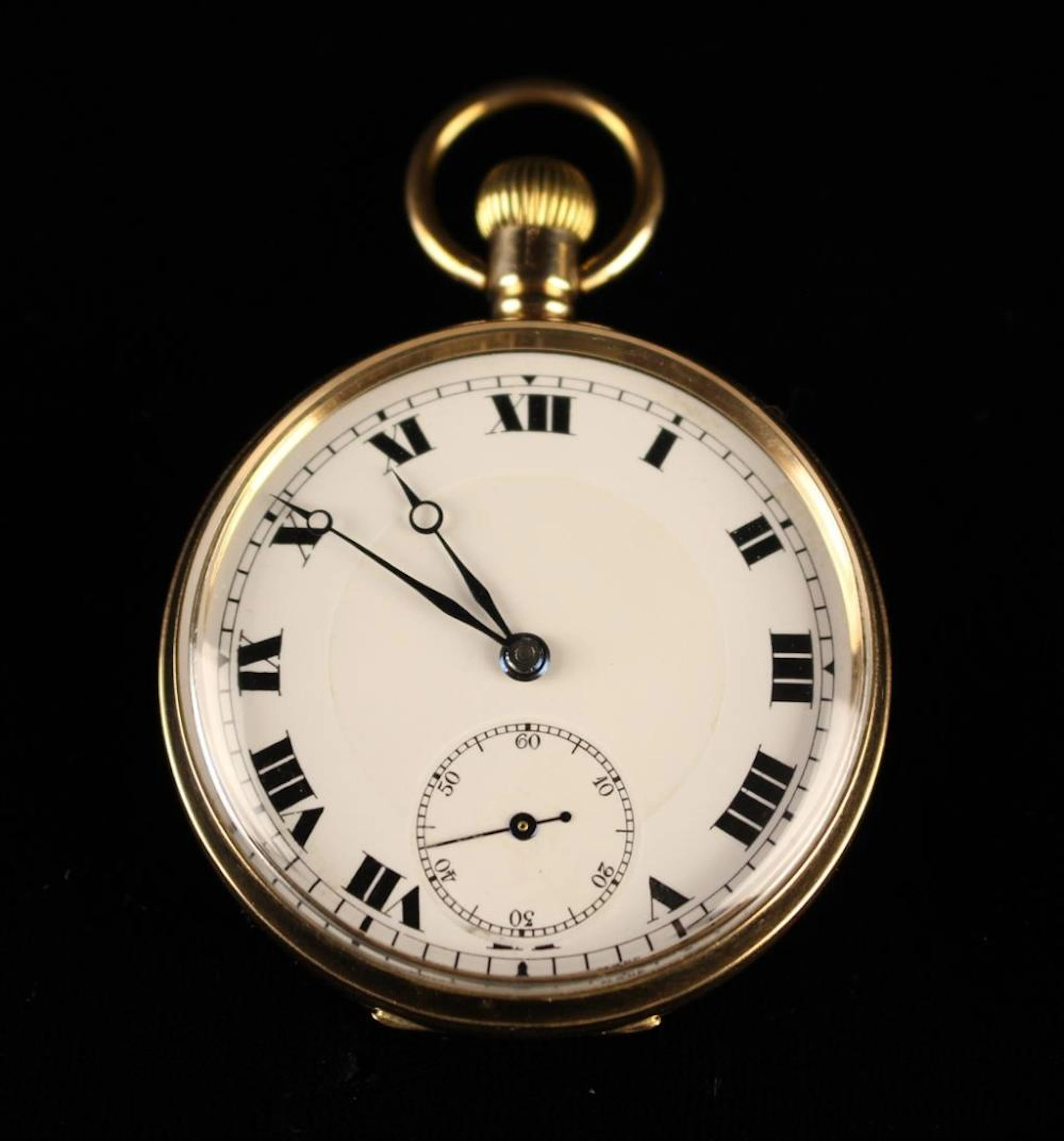 A 9 Carat Gold Pocket Watch stamped 9 .375 with...