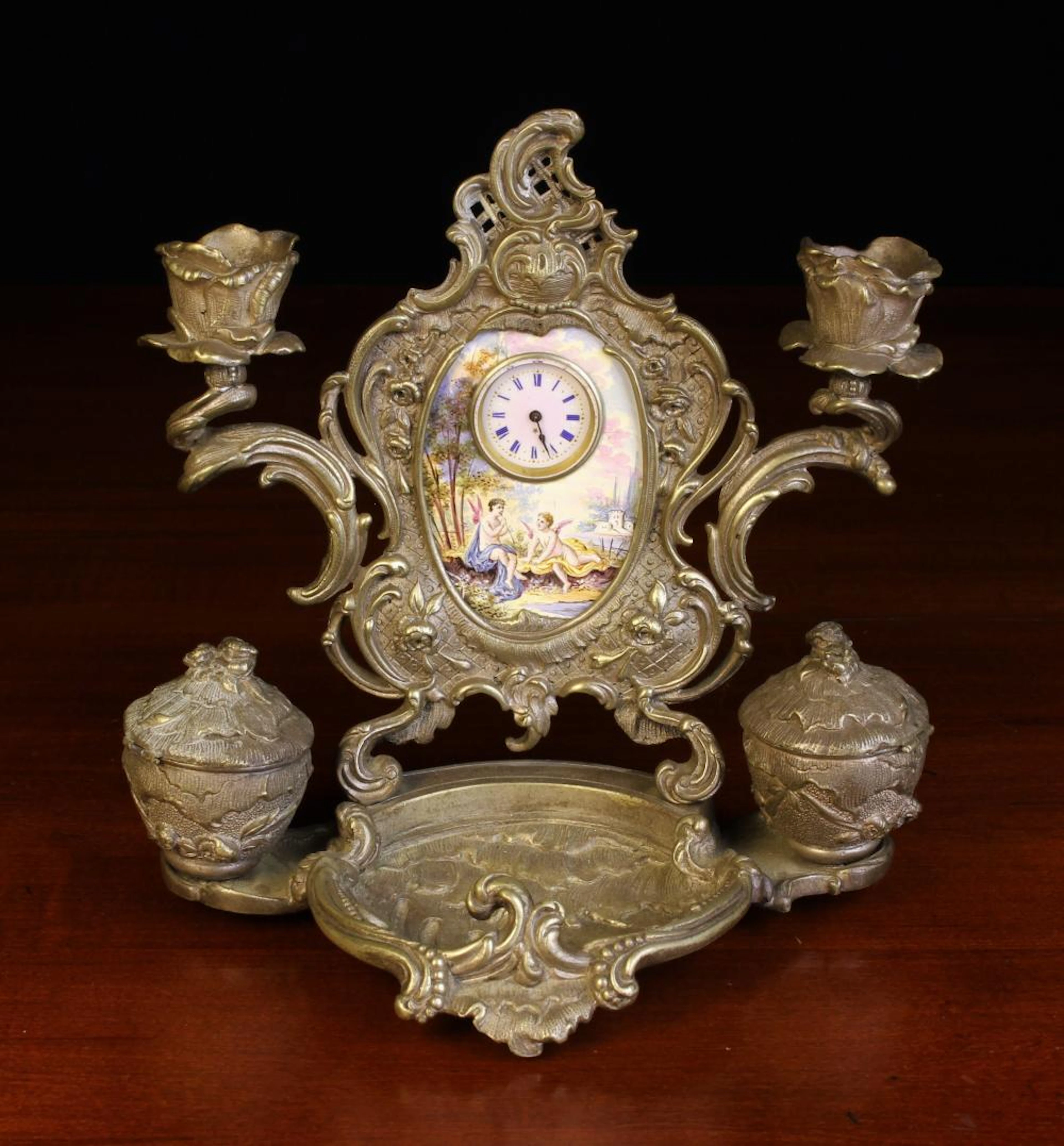 A 19th Century Cast Metal Viennese Lady's Desk Set