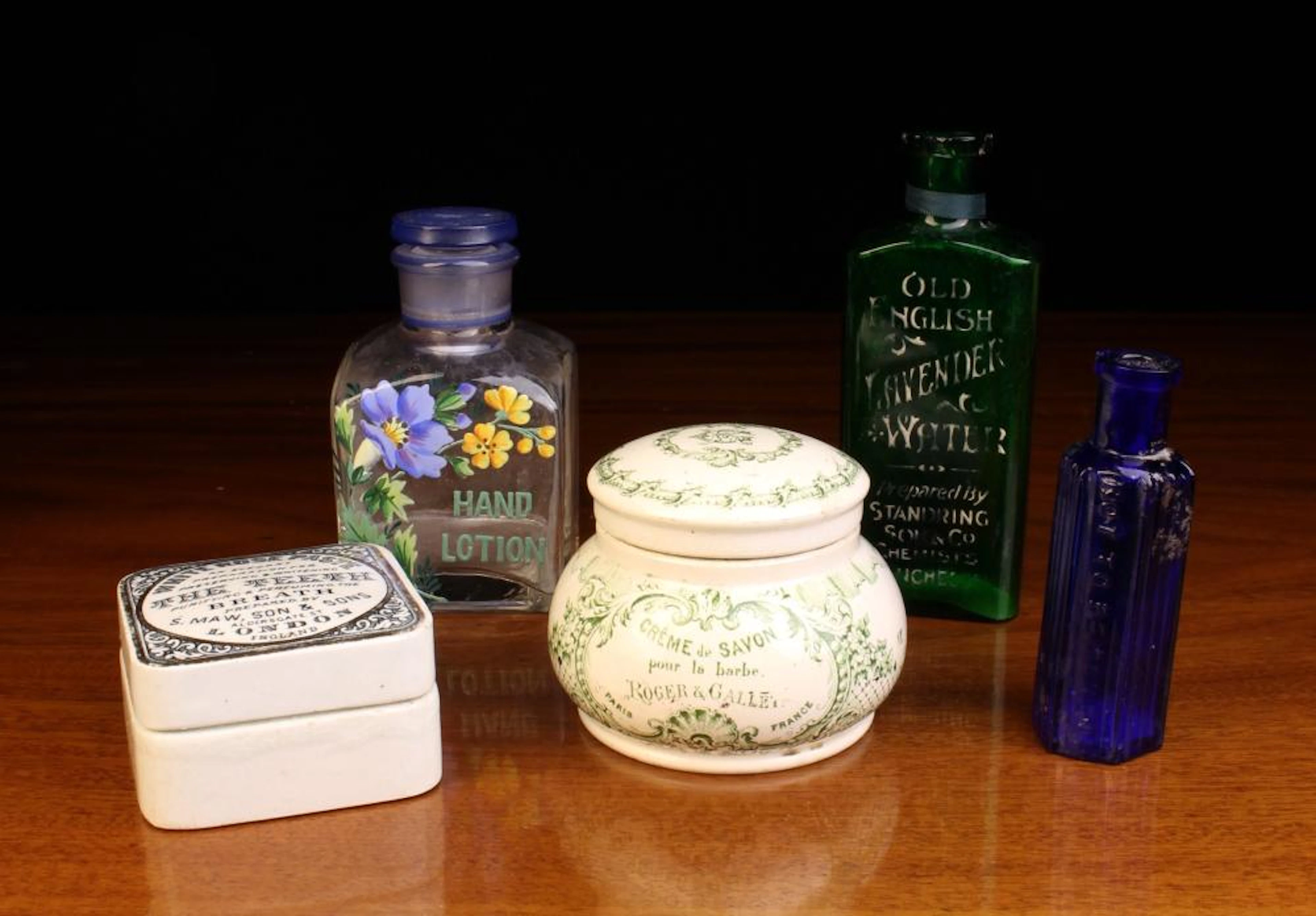 An Antique White Ironstone Pot of S Maw & Son's White Rose Paste Toothpaste