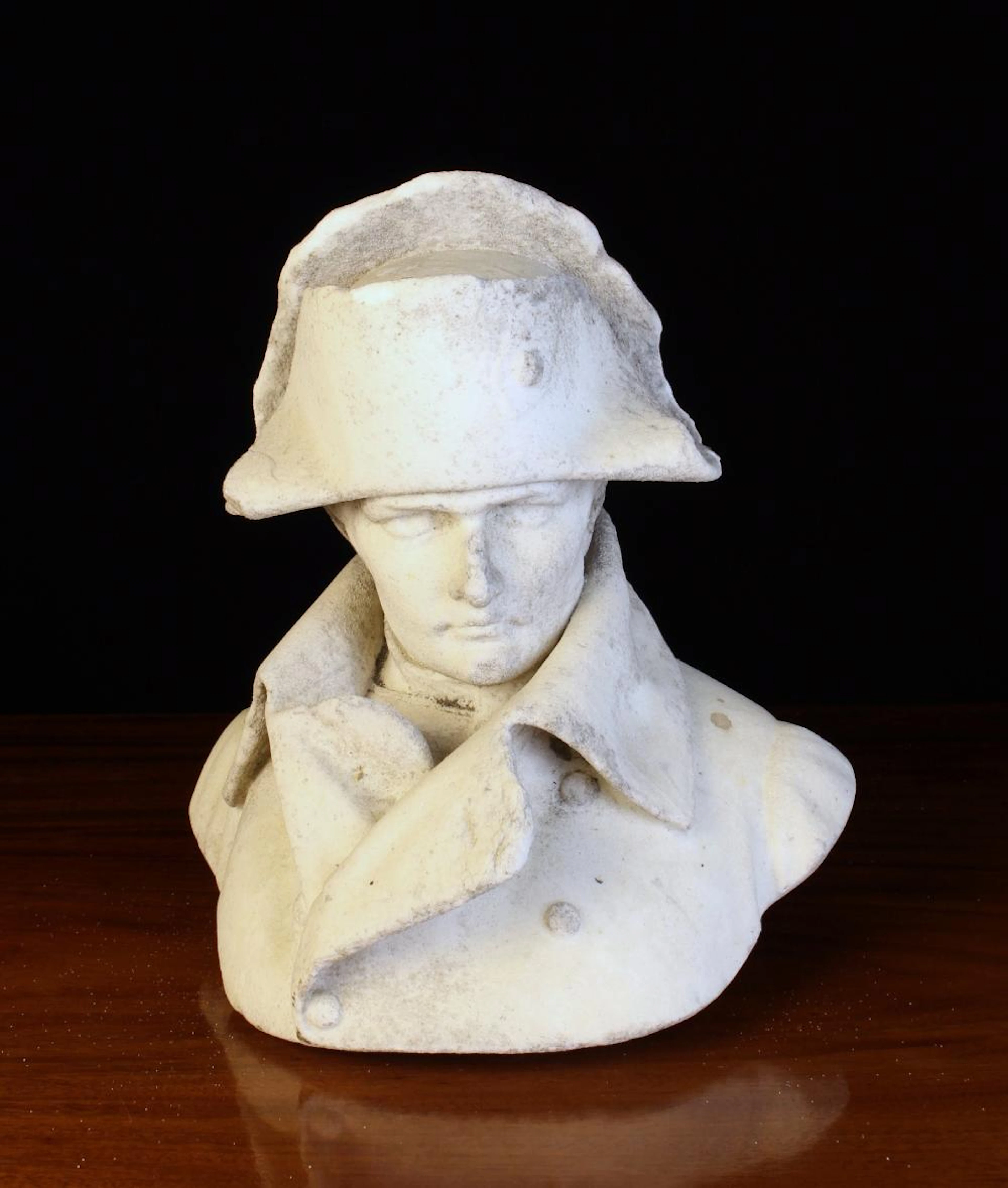 A 19th Century Weather White Marble Bust of Napoleon Bonaparte