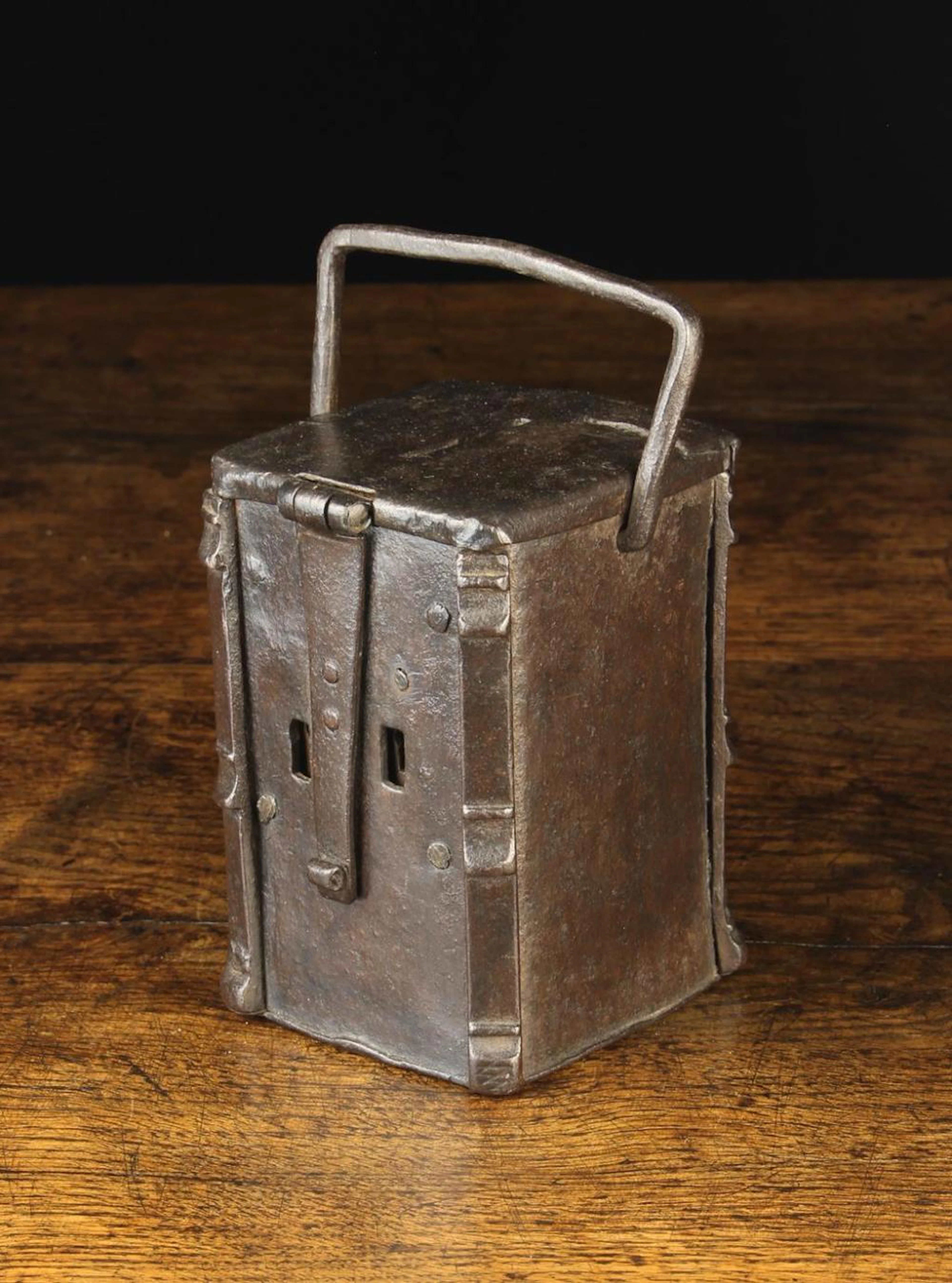 A Late 15th Century French Wrought Iron Alms Box