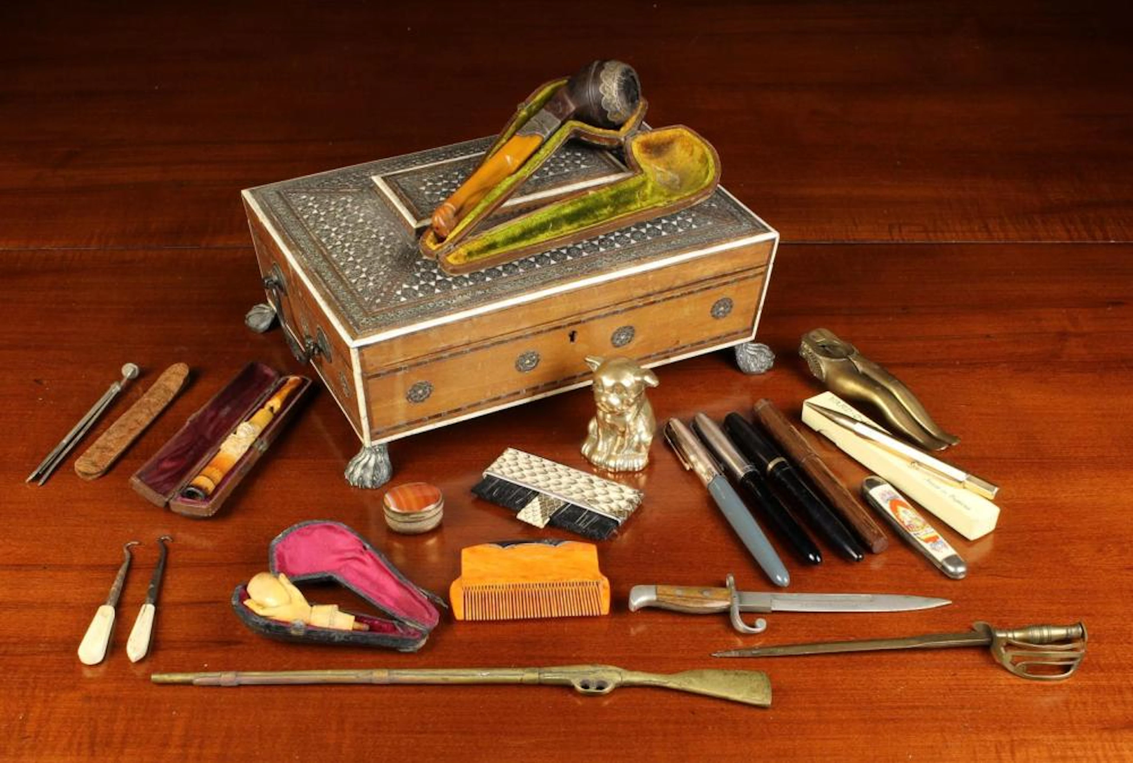 A Late 19th Century Anglo-Indian Sandalwood and Bone...