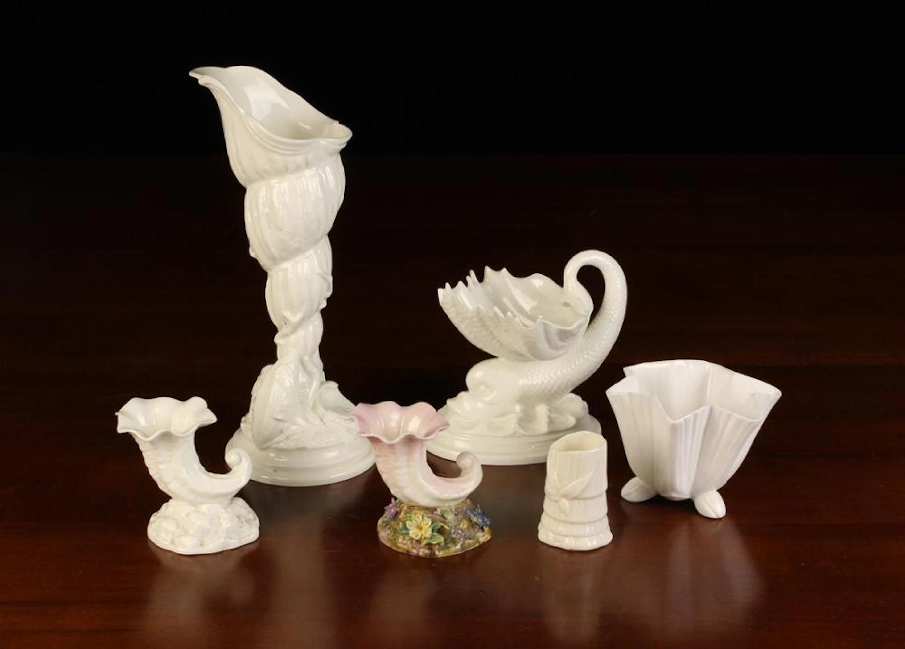 Five Pieces of Vintage Royal Worcester White Glazed Bone...