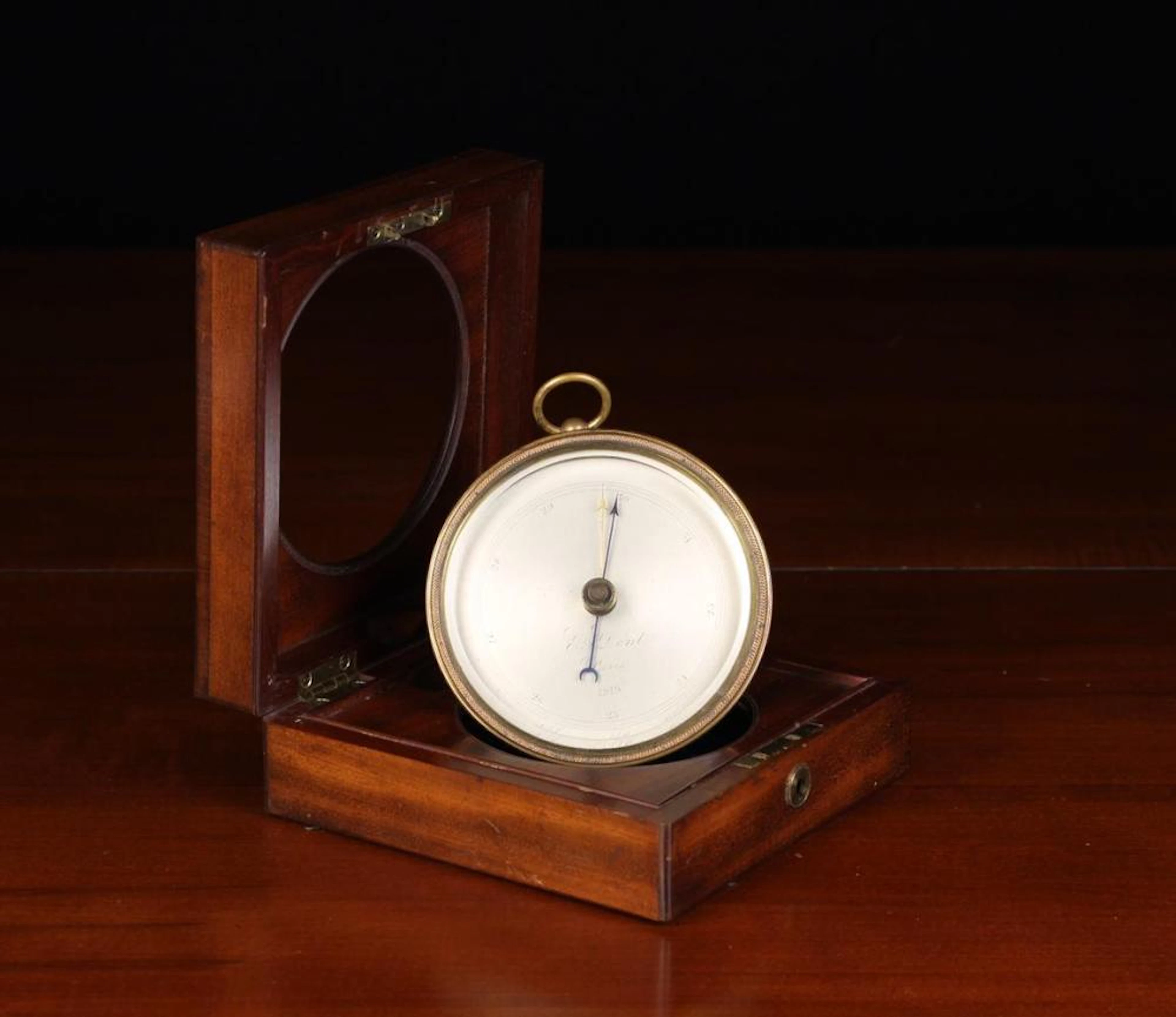 A Fine Mahogany Cased Aneroid Barometer by E J Dent