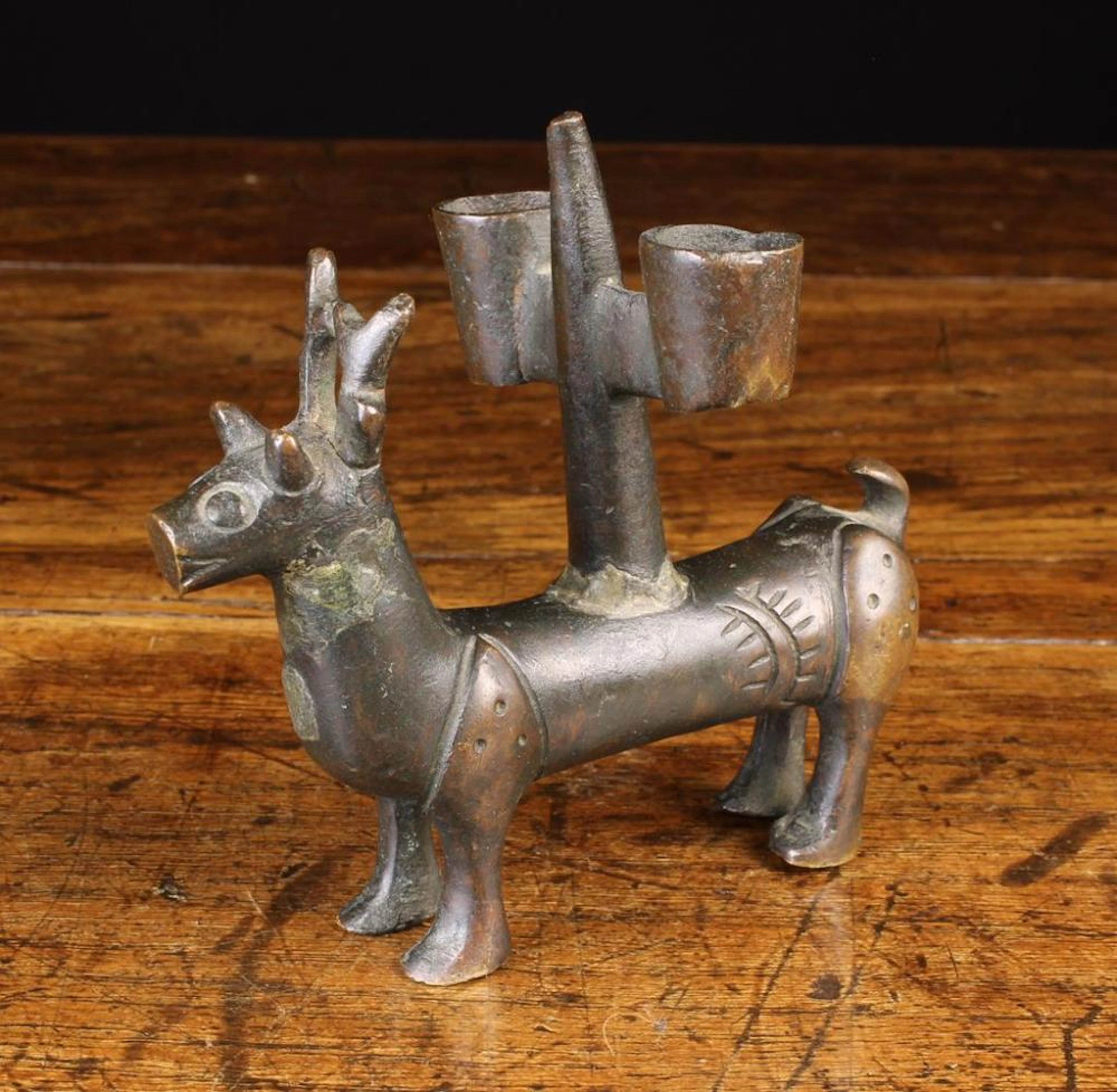 A Gothic Bronze Candelabra