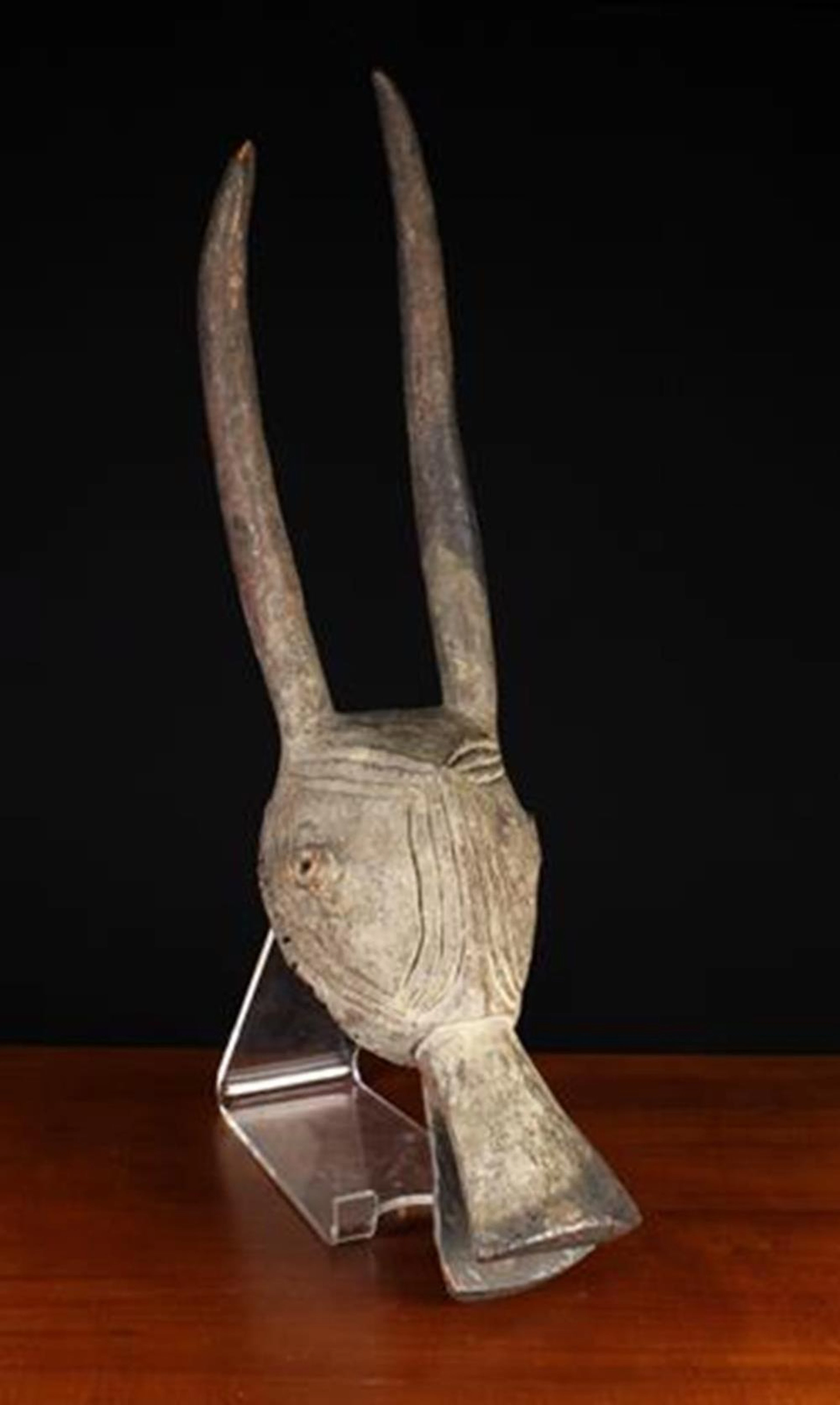 A Rare Antique African Wooden Ceremonial Head of a Buffalo