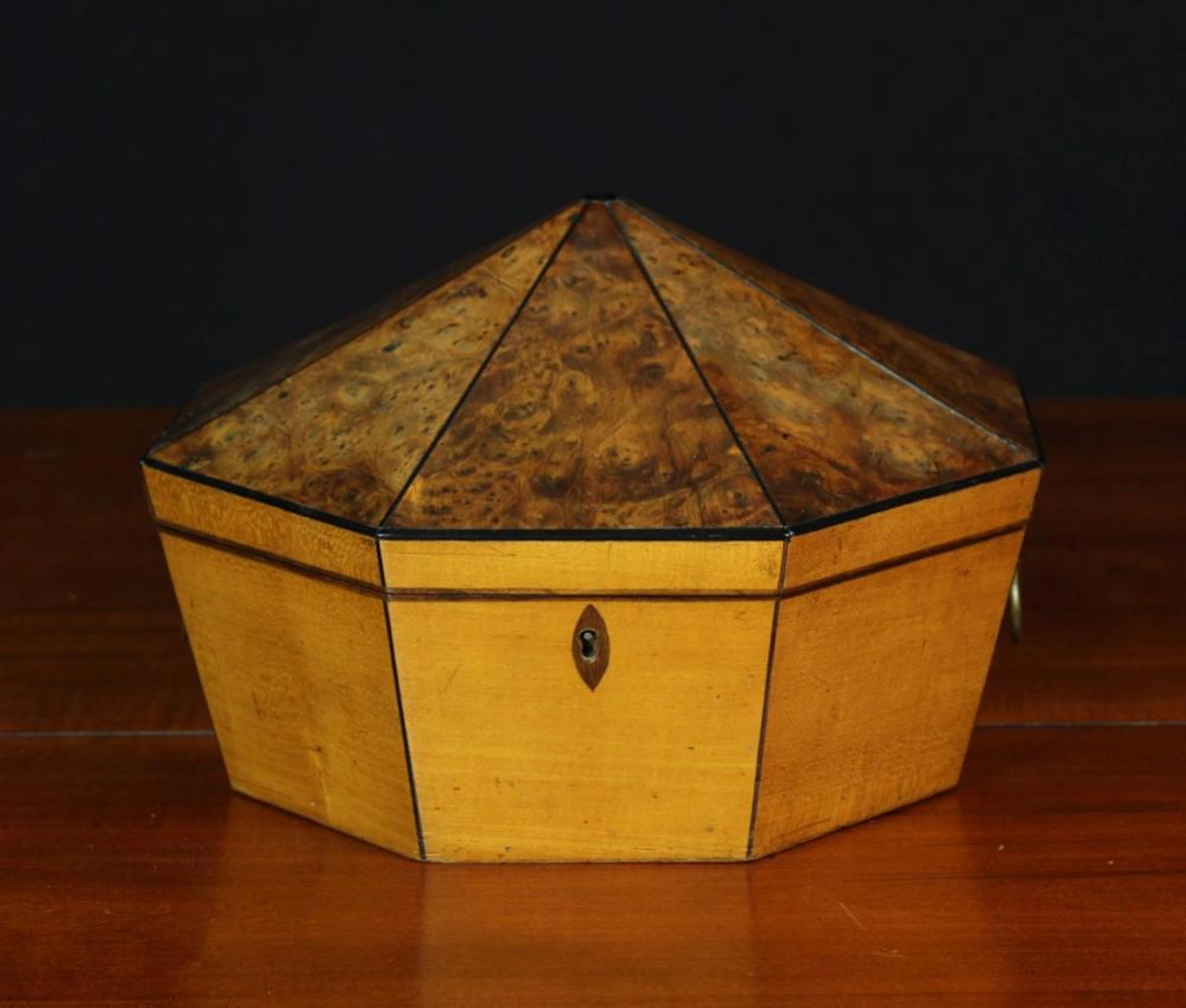 An Early 19th Century Yew & Boxwood Octagonal Work Box