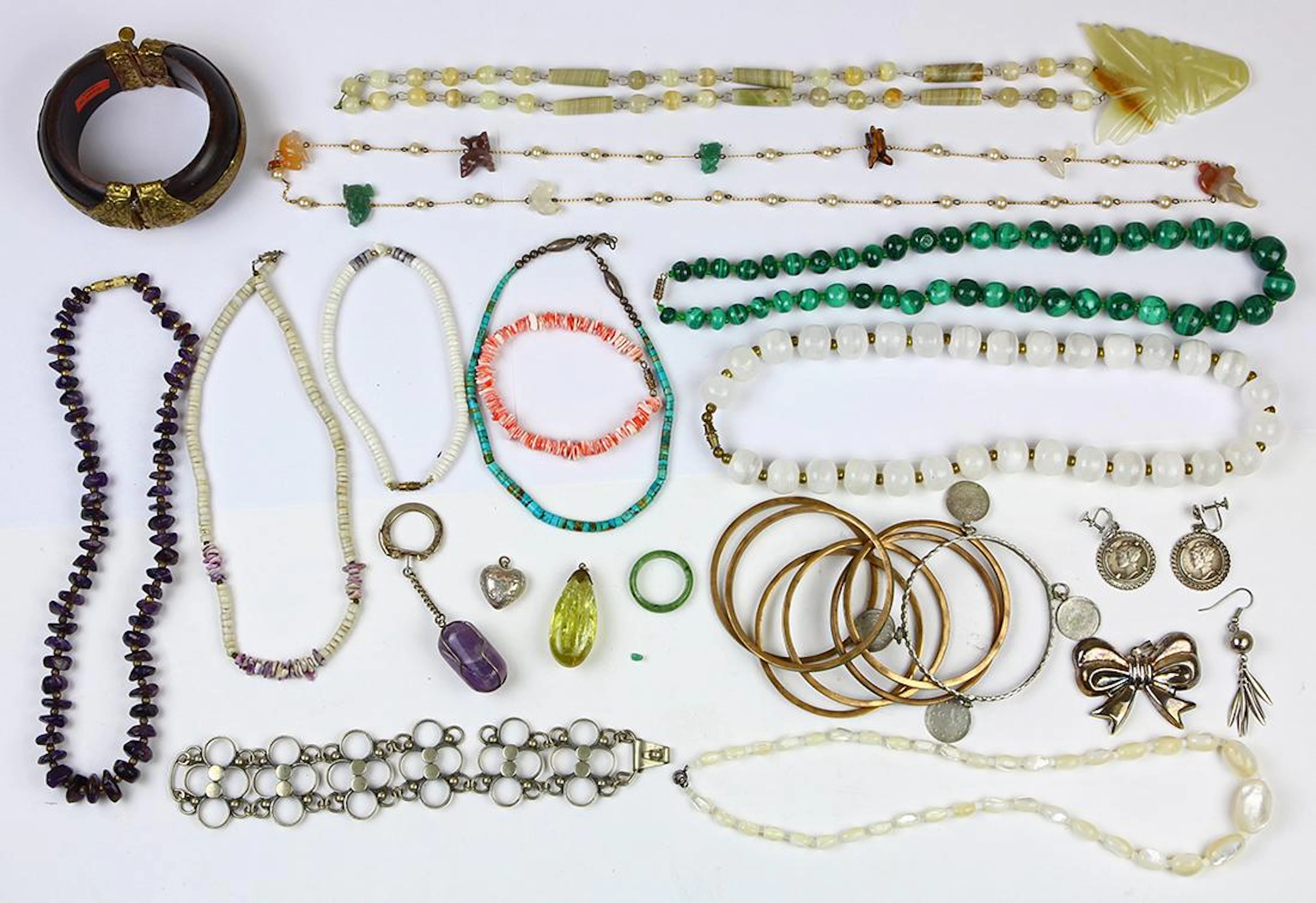 Collection of silver, multi-stone and metal jewelry