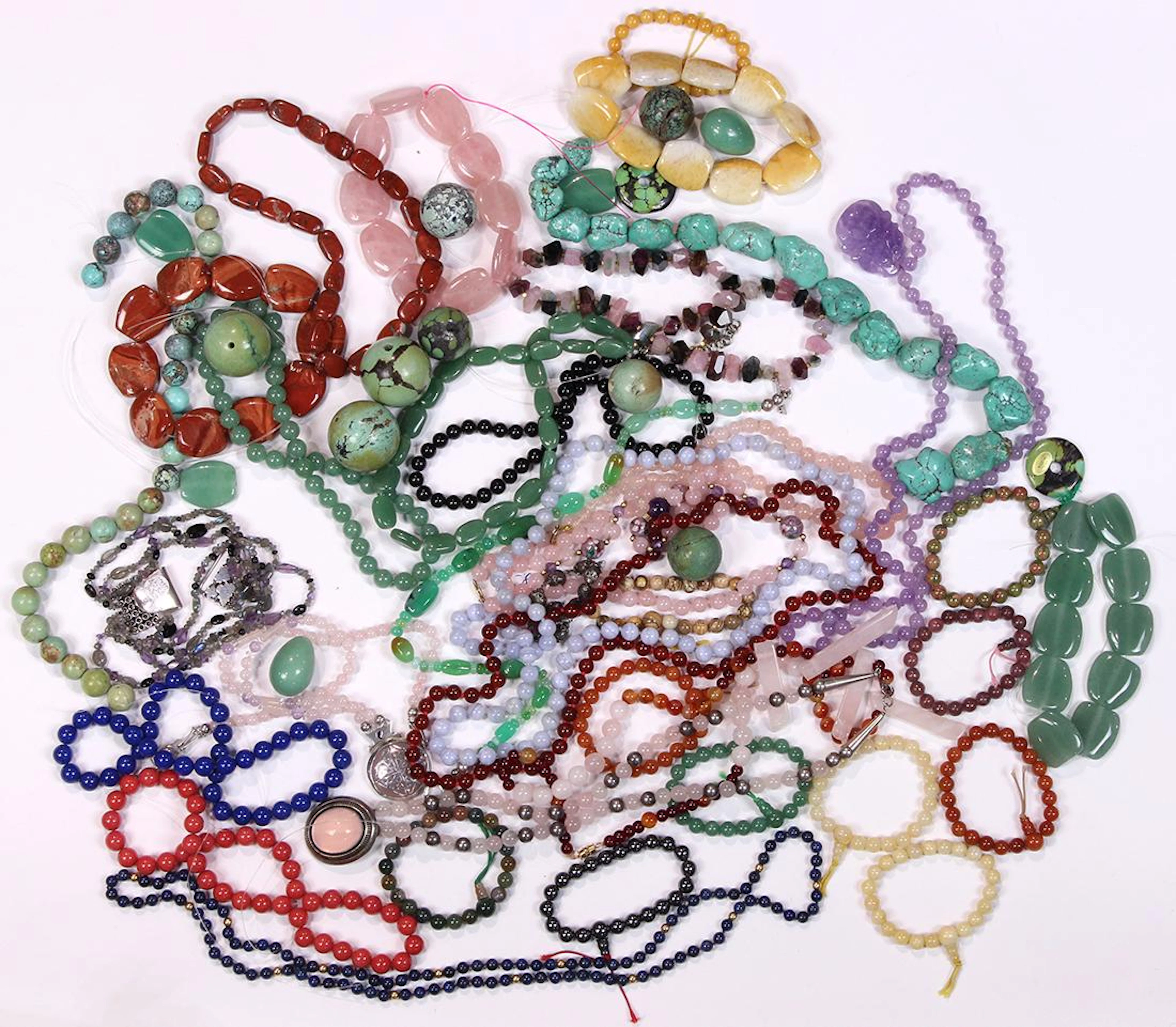 Collection of multi-stone beads and jewelry