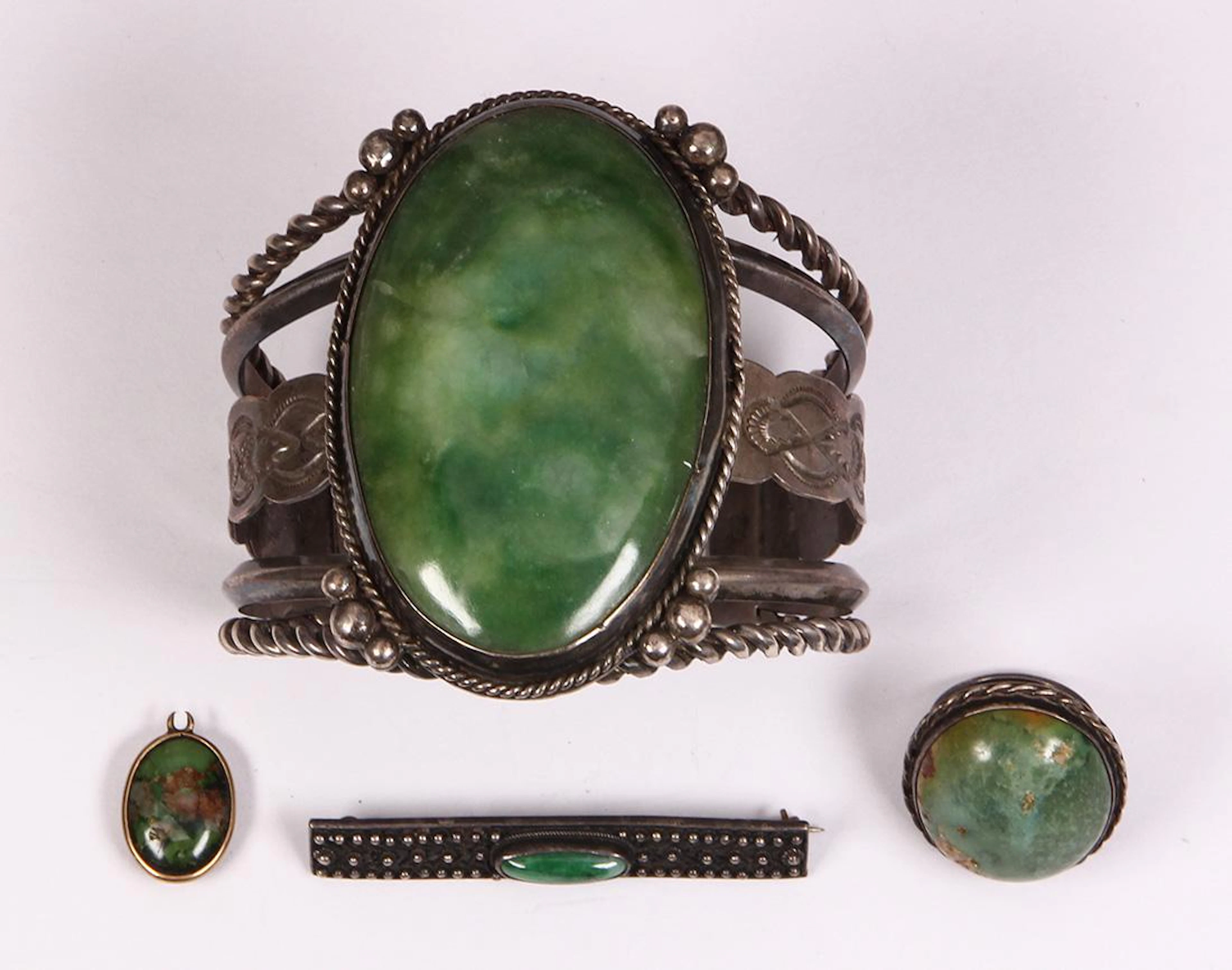 Multi-stone, silver, 9k yellow gold jewelry