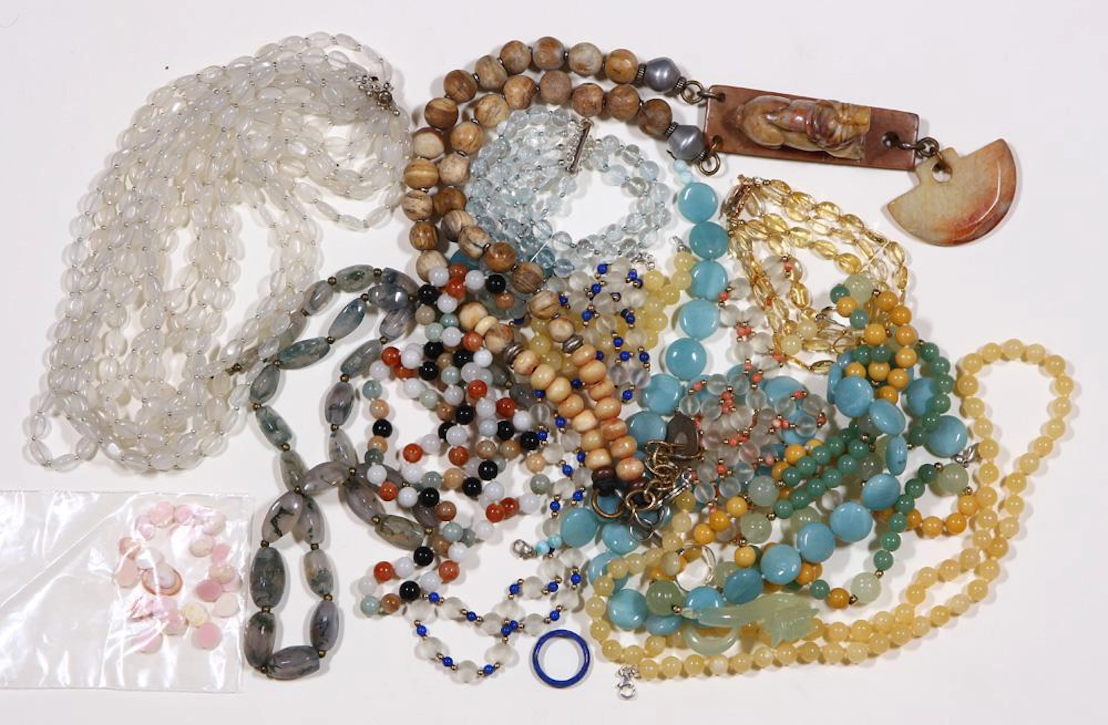 Collection of multi-stone, bead, gold, metal jewelry