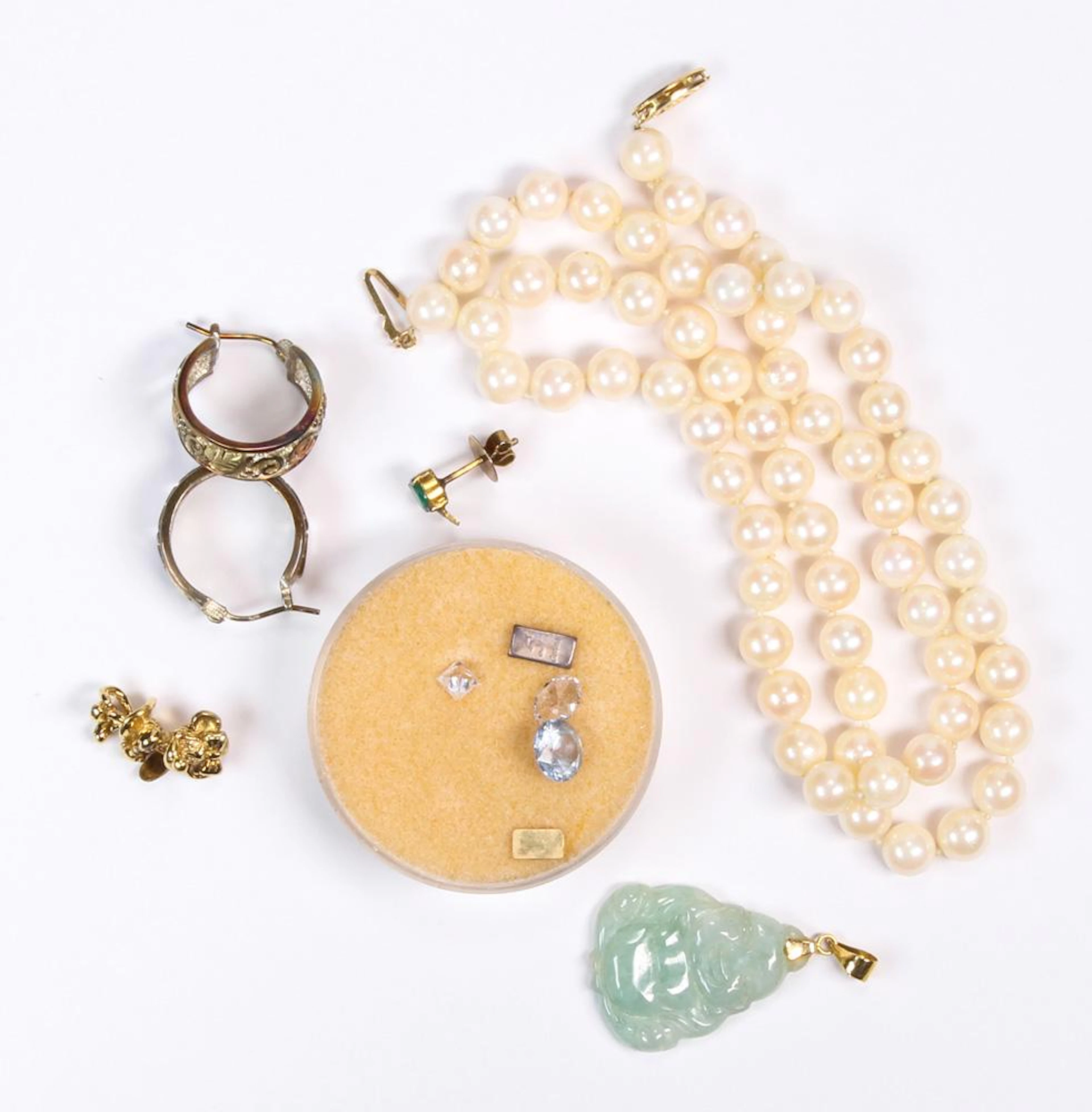 Collection of cultured pearl, multi-stone, 14k yellow
