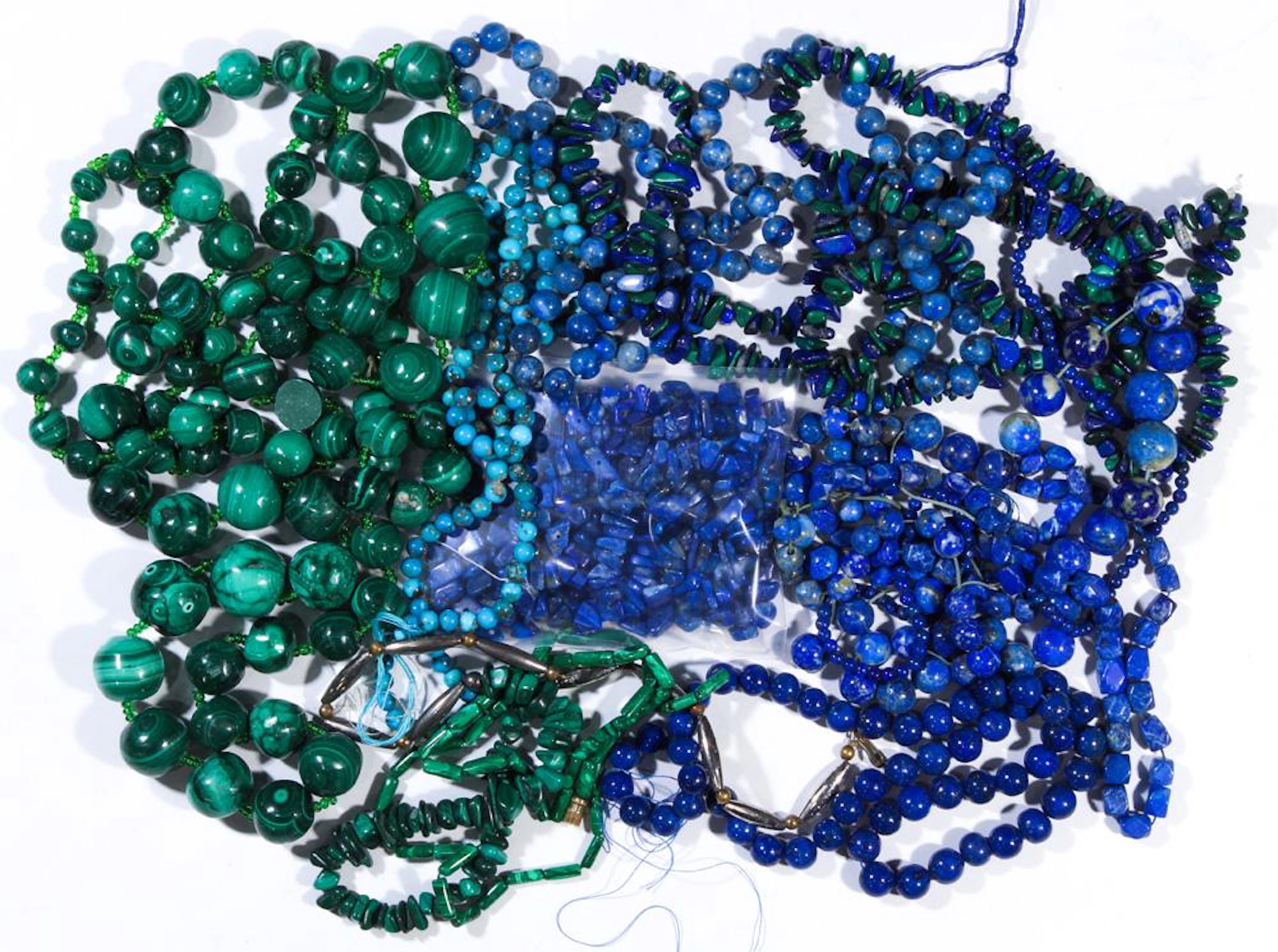 Collection of multi-stone bead necklaces