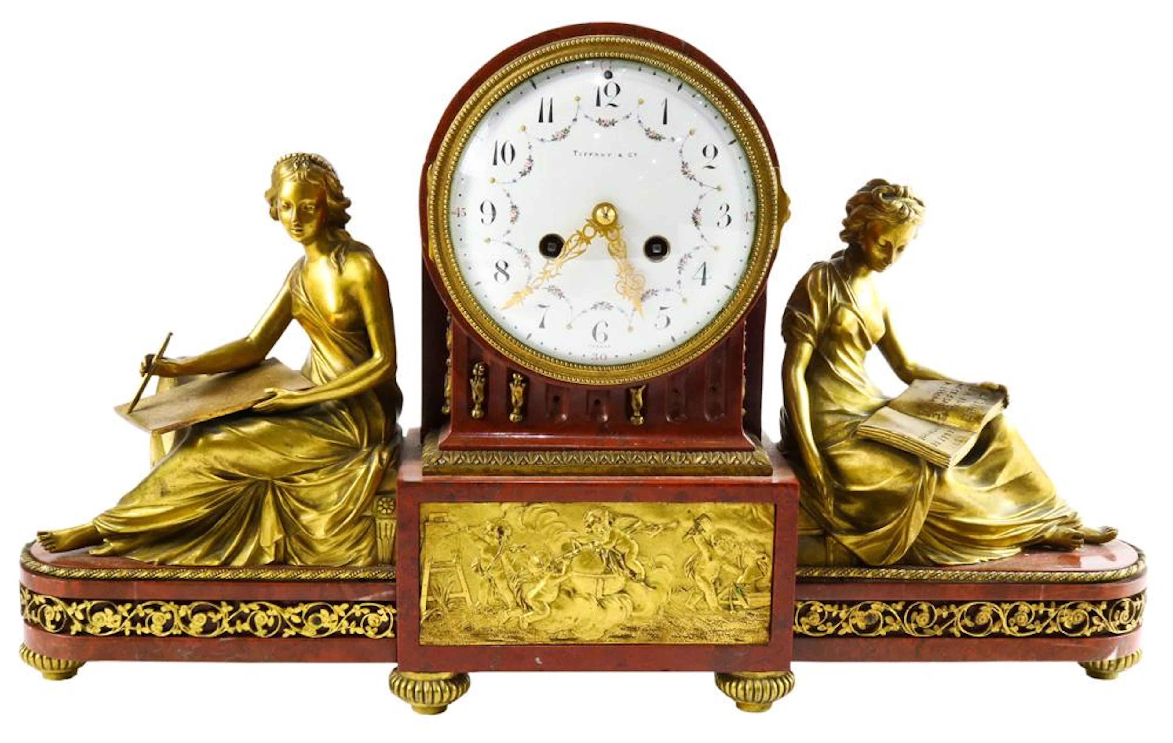 A Tiffany and Co Napoleon III rouge griotte marble gilt