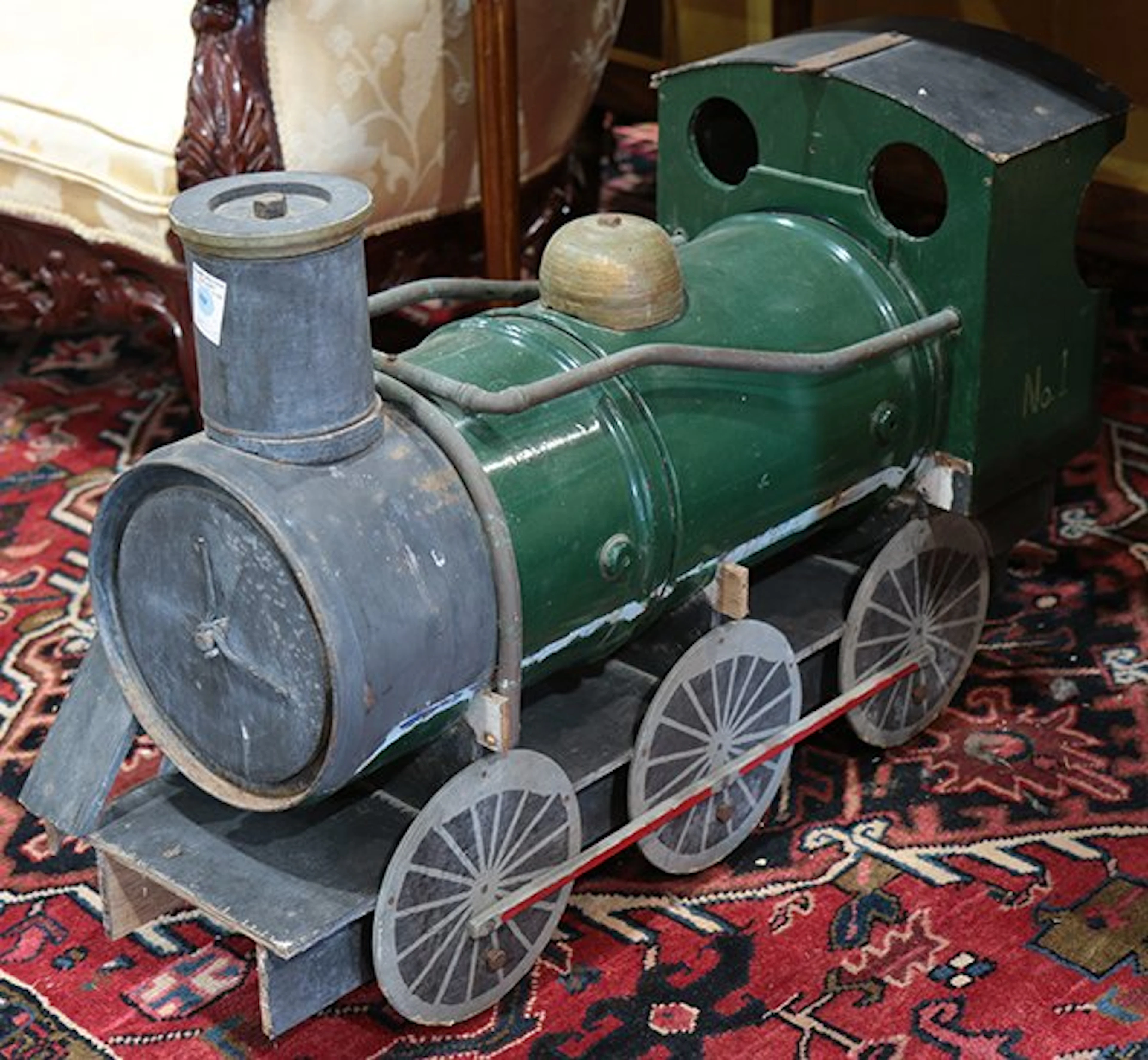 Enamel decorated model train