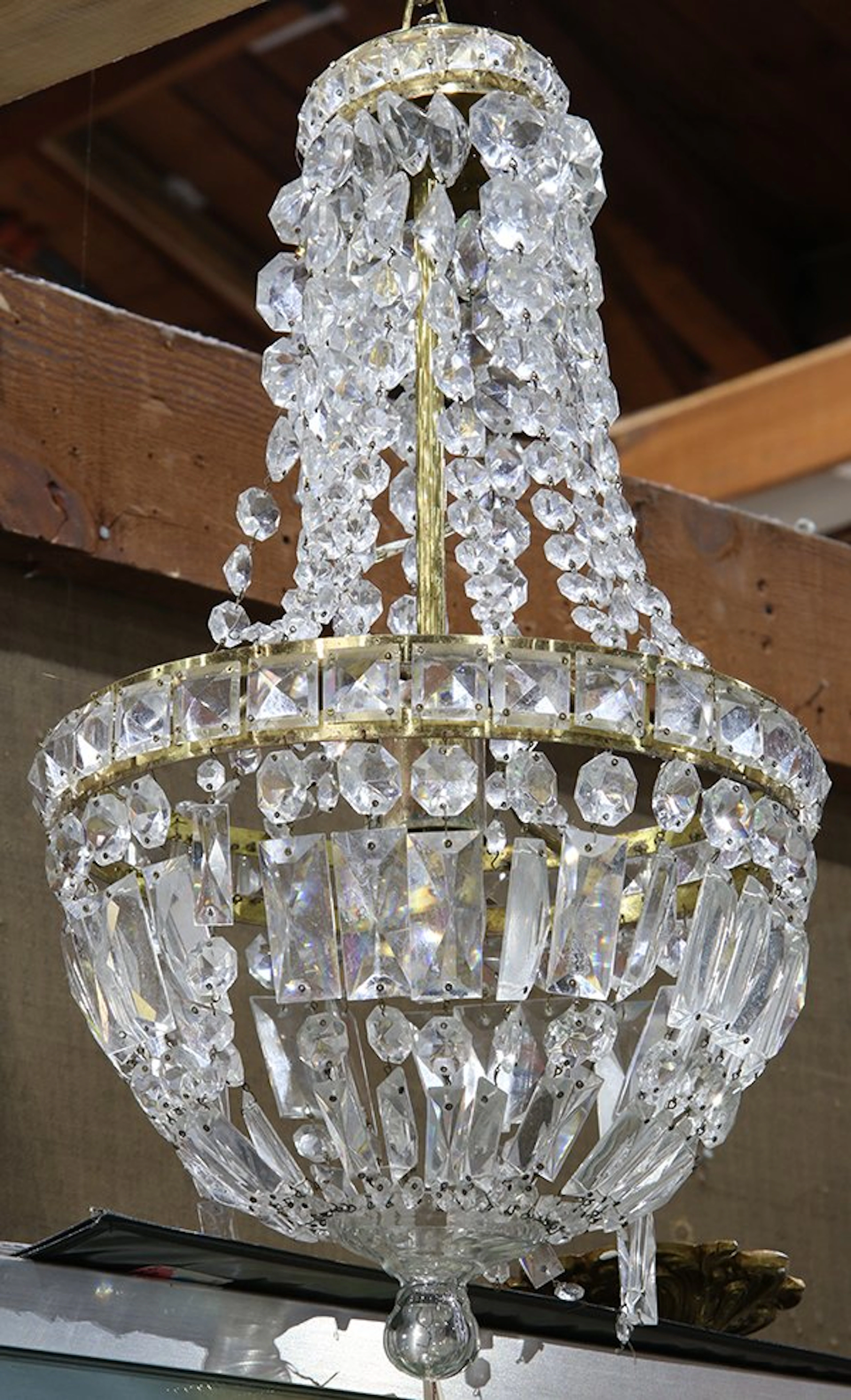 Continental crystal foyer chandelier