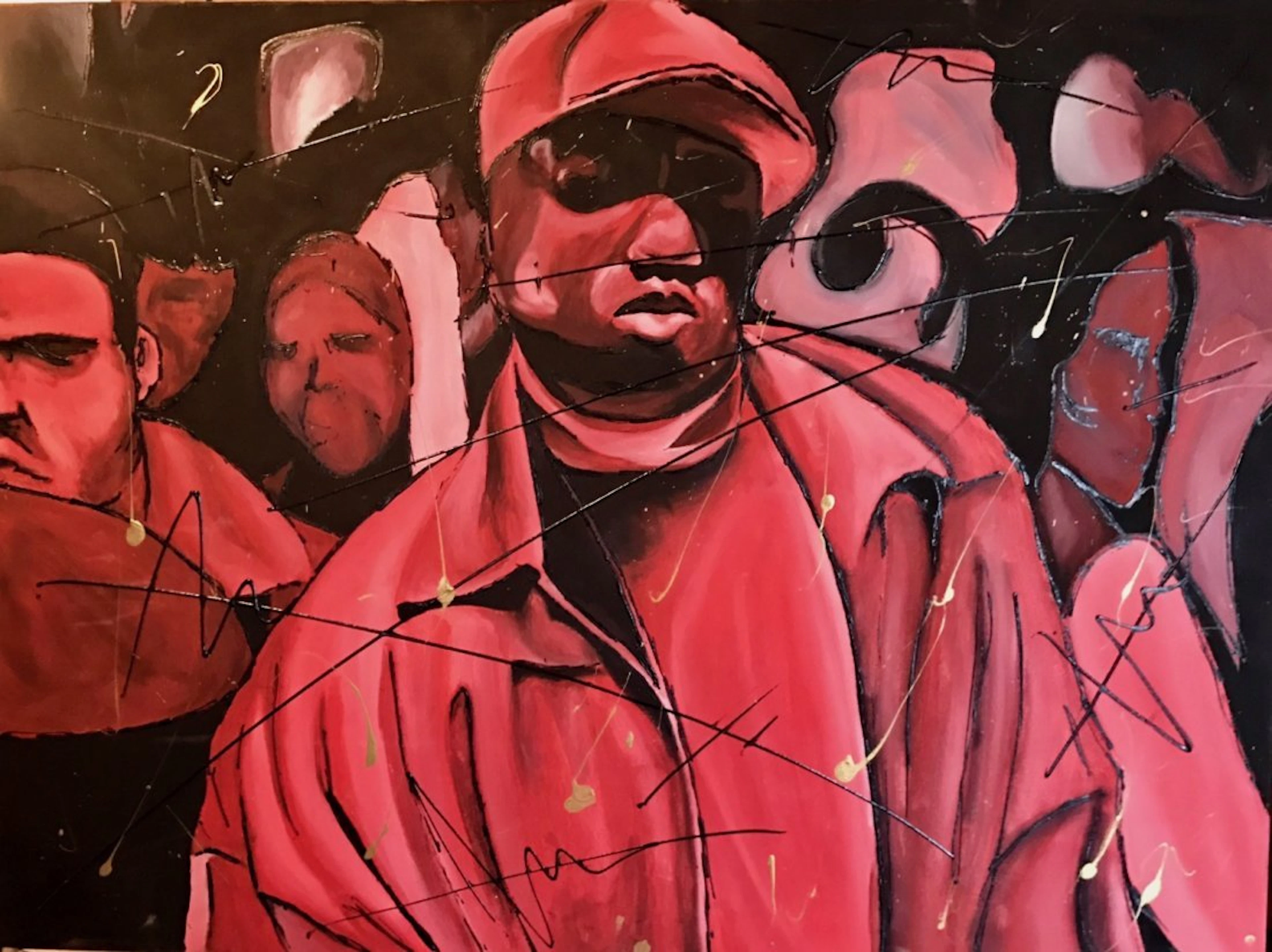 Biggie Smalls & Crew, Rapper Painting Notorious B.I.G.