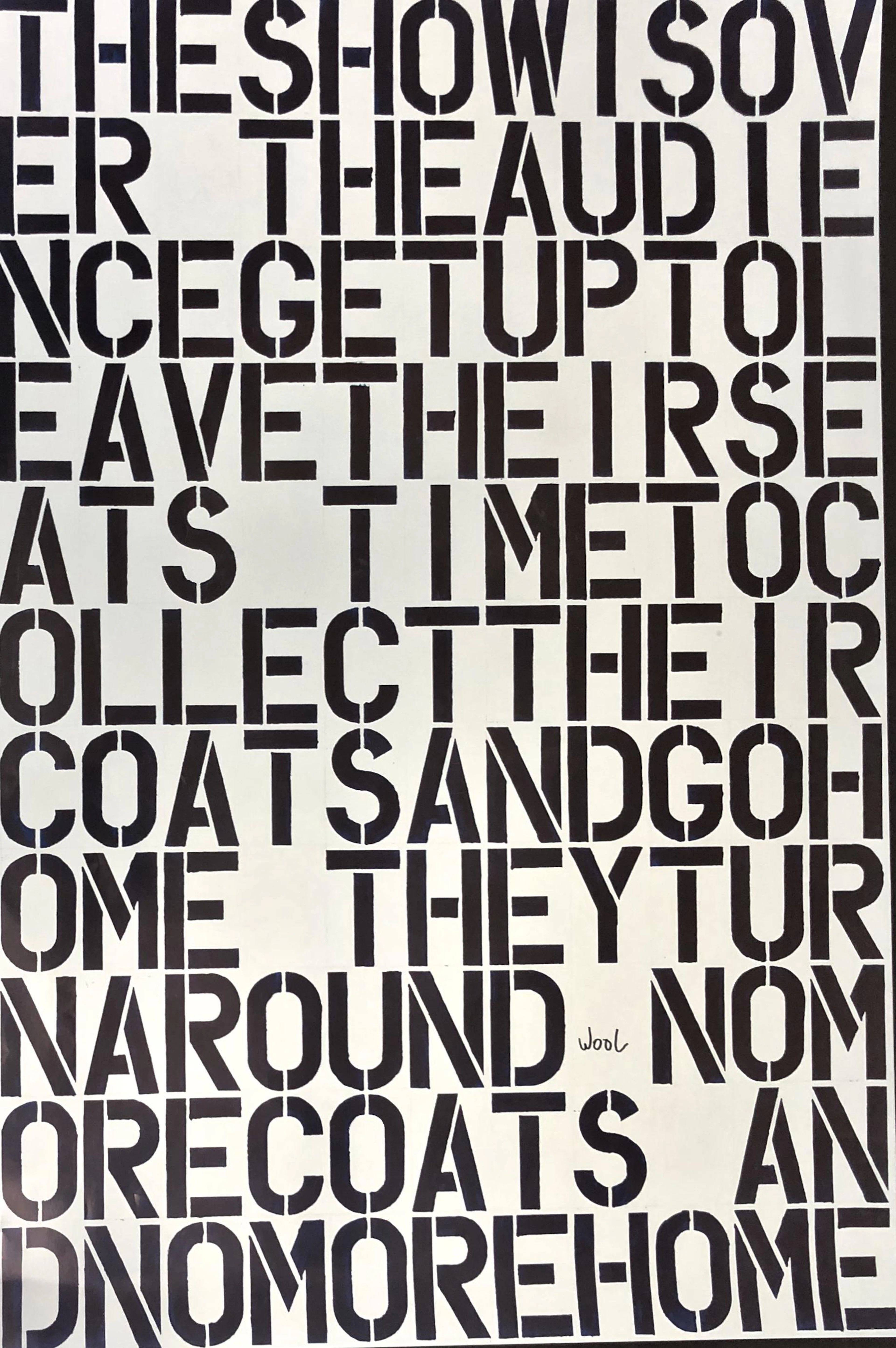 CHRISTOPHER WOOL Signed -Untitled-THE SHOW IS OVER 1993