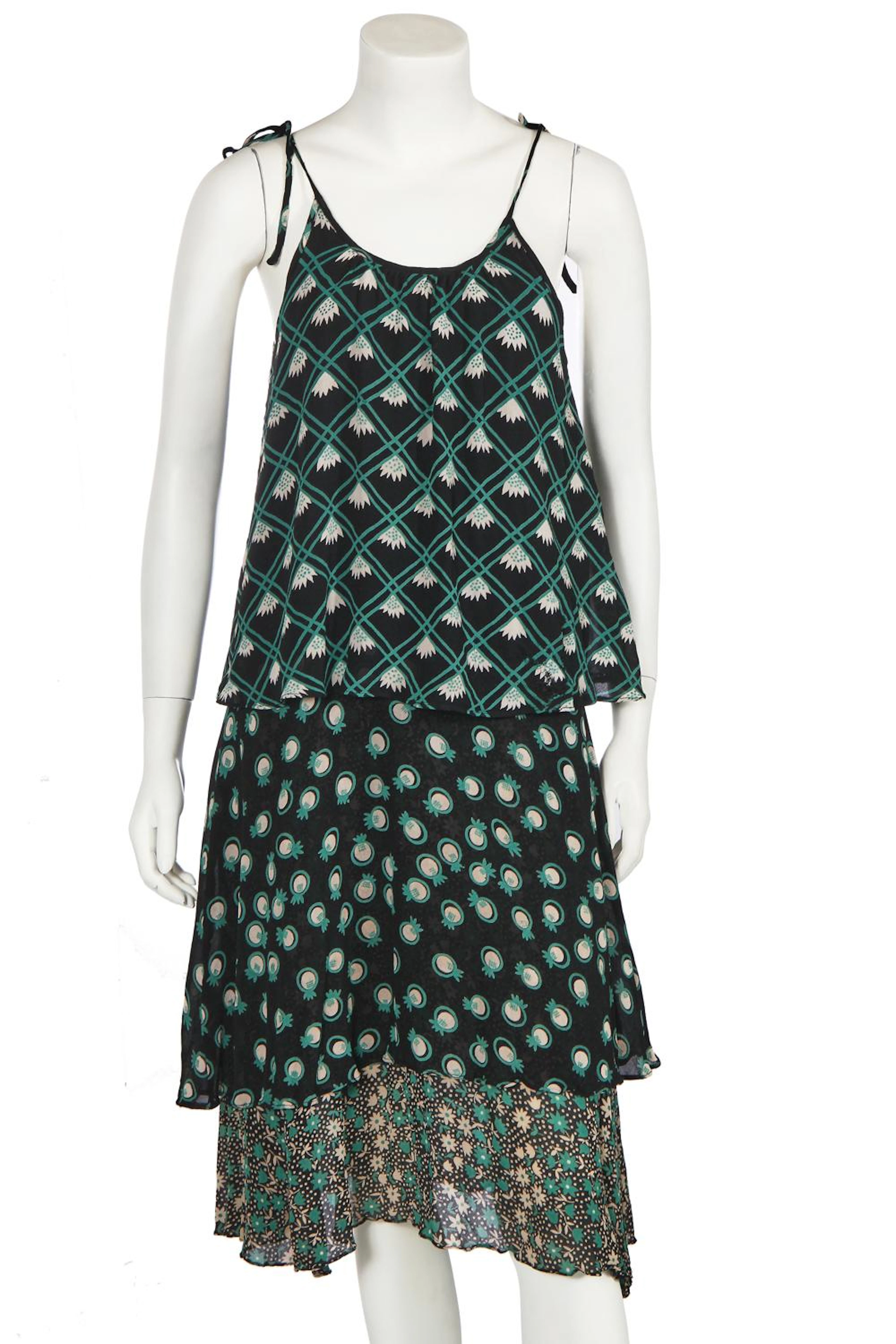 An Ossie Clark/Celia Birtwell for Radley tiered crêpe georgette dress, 1970s,