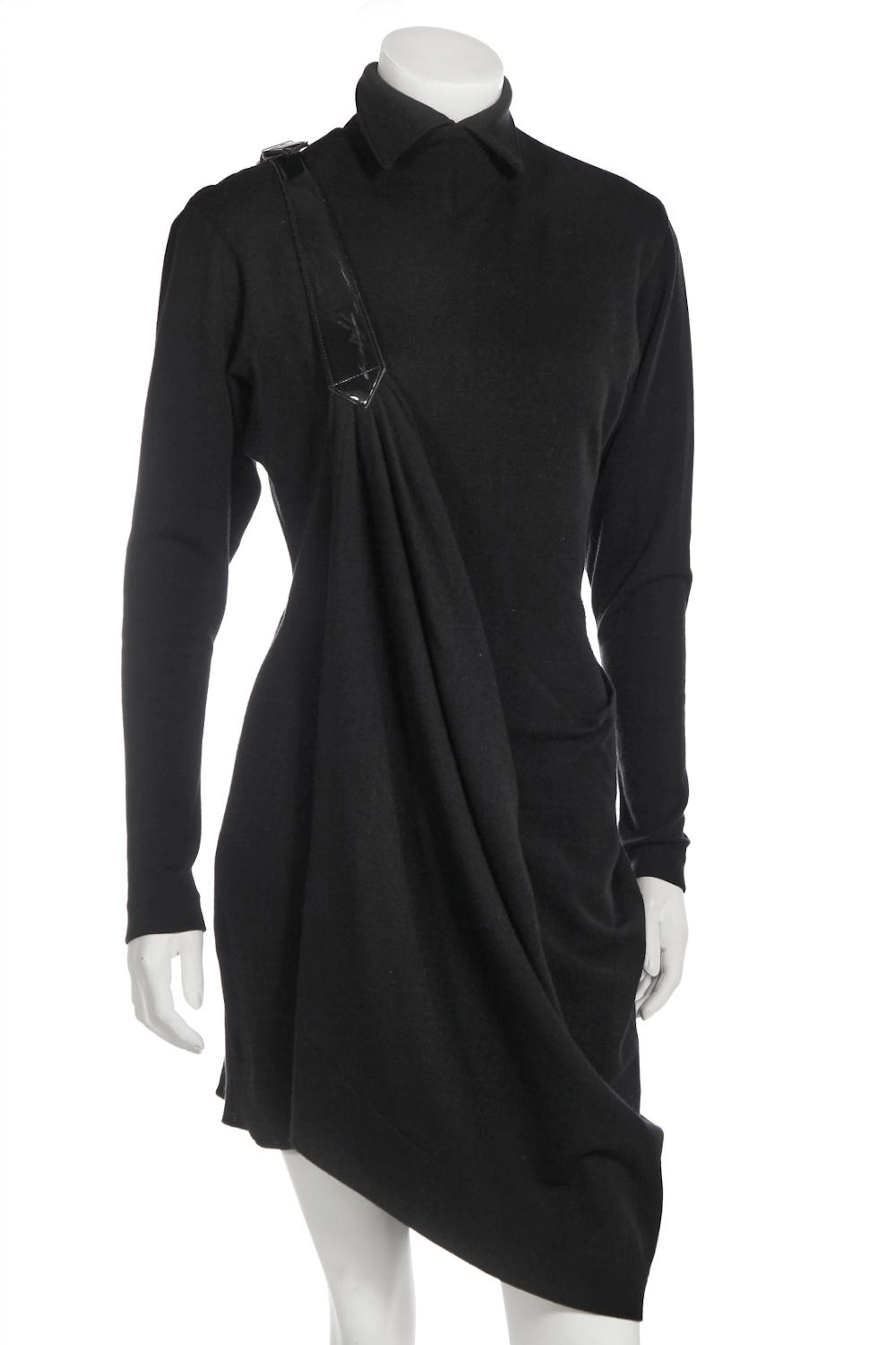 An Azzedine Alaia black wool jersey dress, 1980s,