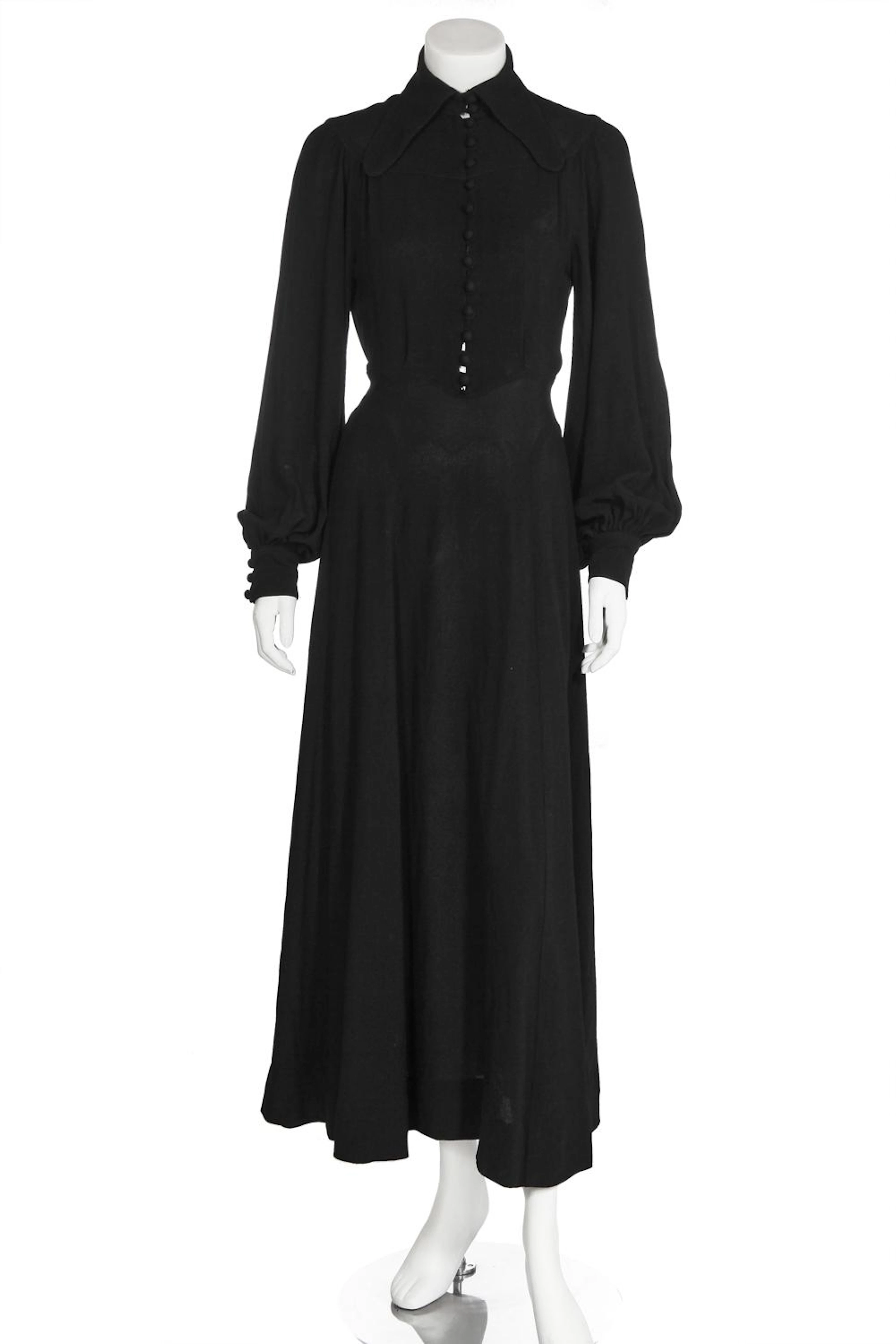 An Ossie Clark for Radley black moss crêpe dress, 1970s,
