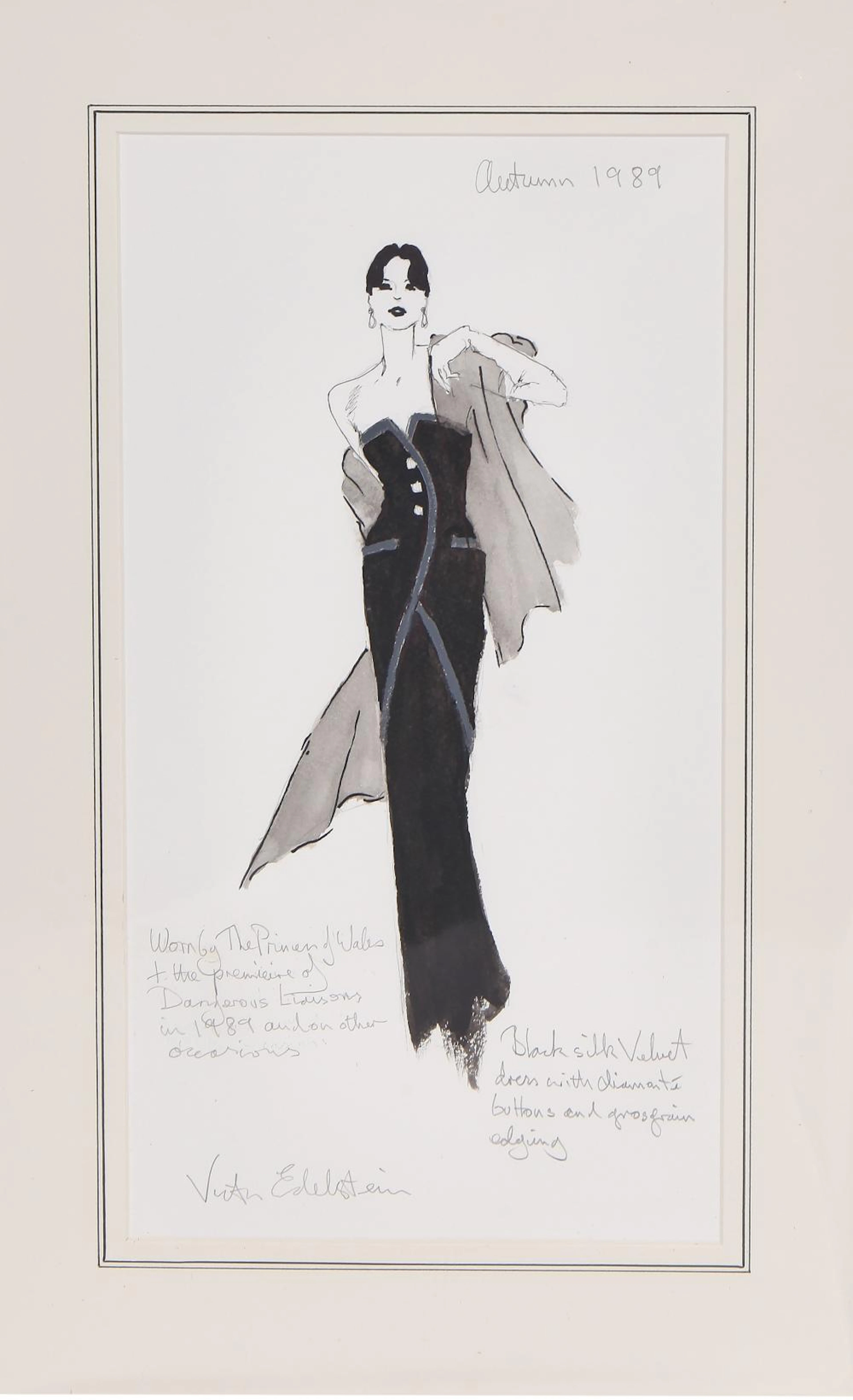 A Victor Edelstein fashion sketch