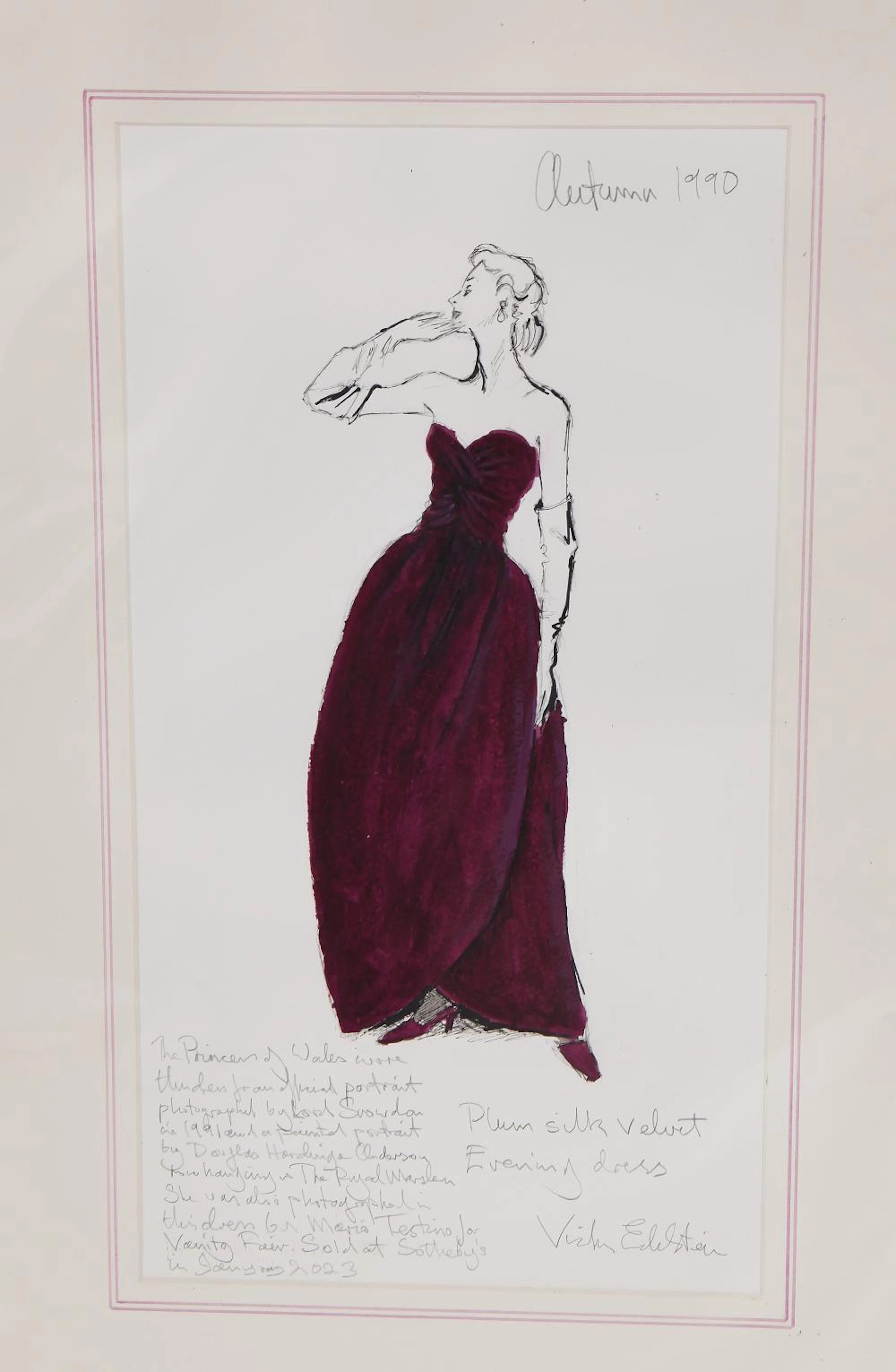 A Victor Edelstein fashion sketch