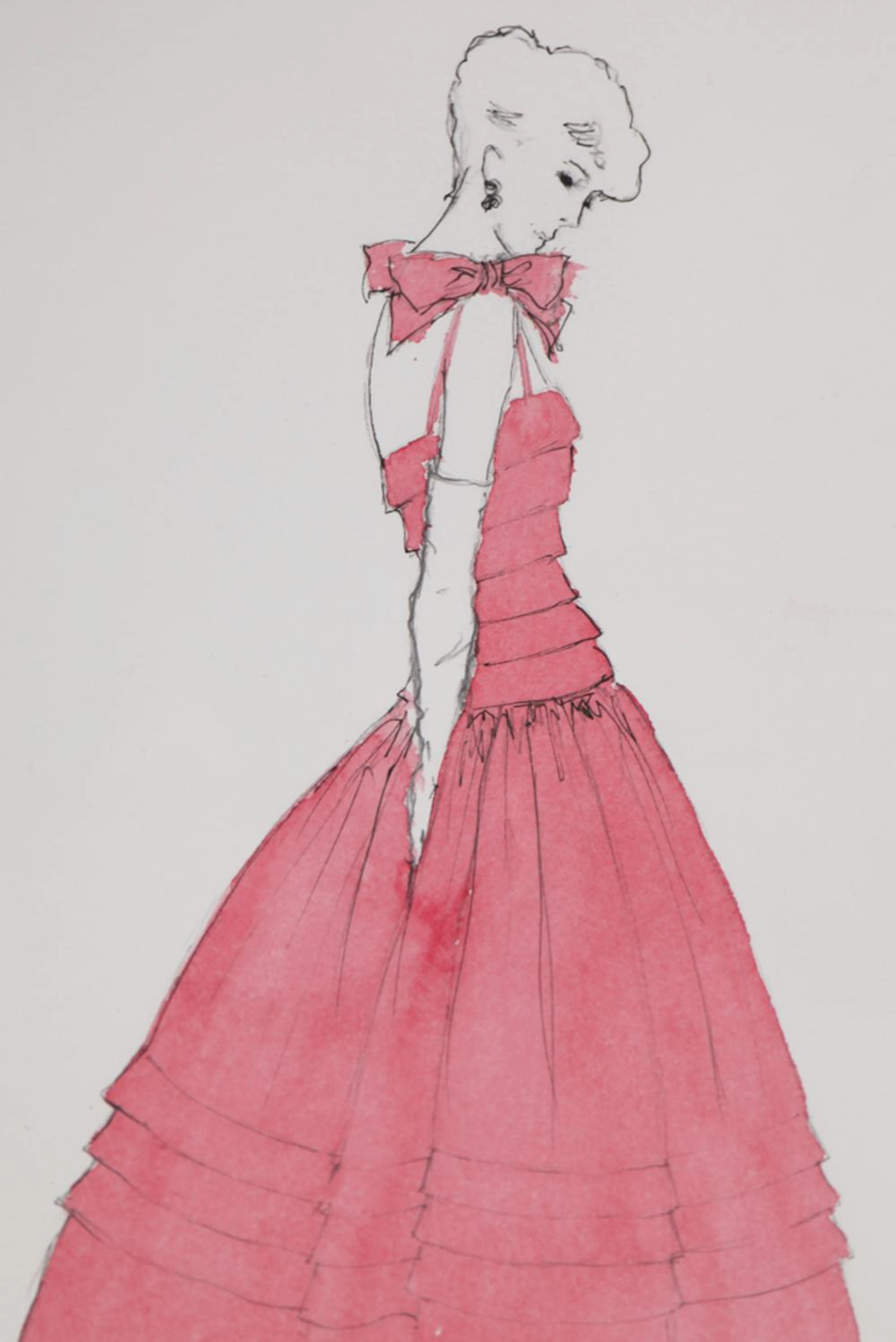 A Victor Edelstein fashion sketch
