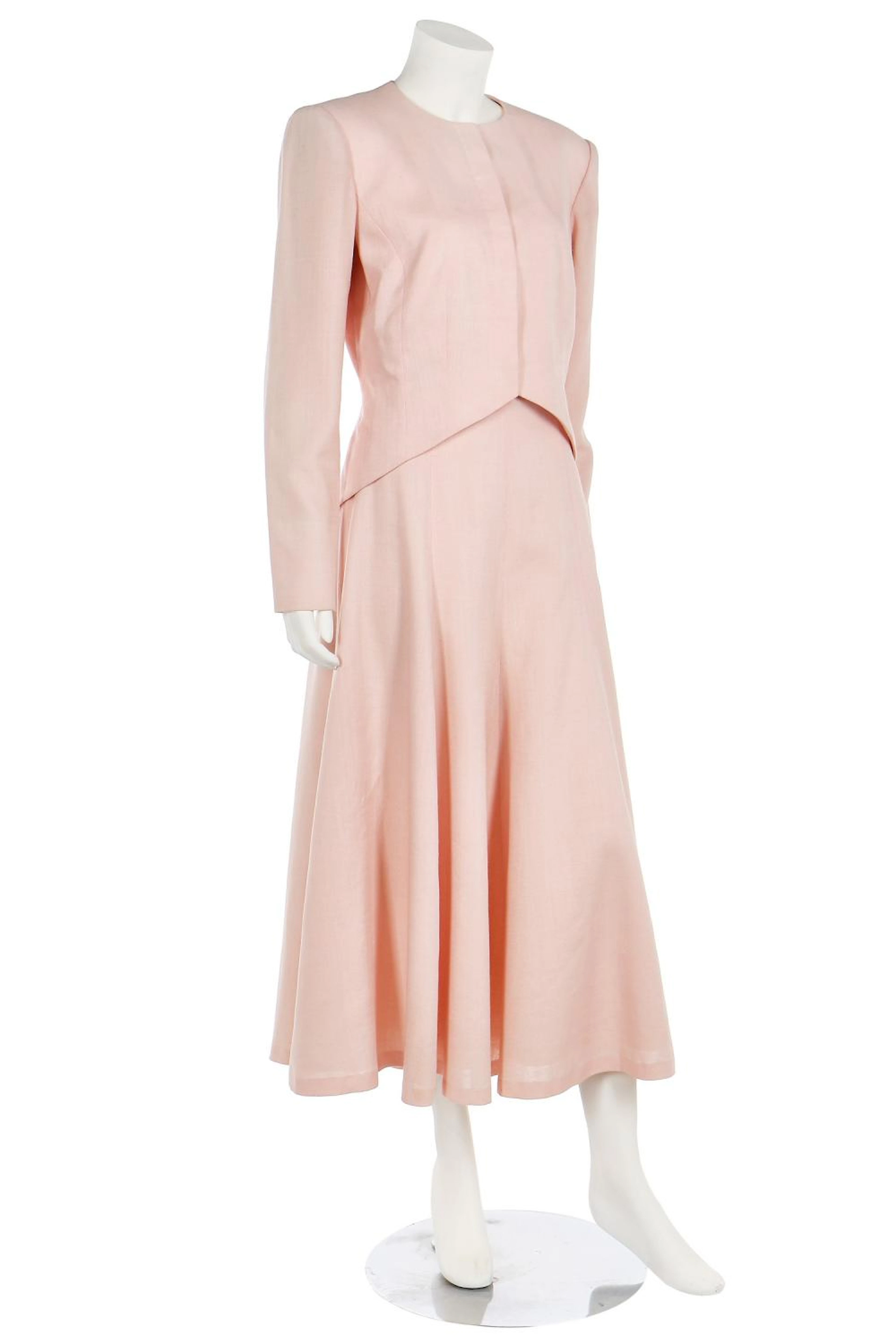 A Catherine Walker pale-pink linen ensemble, Spring-Summer 1988