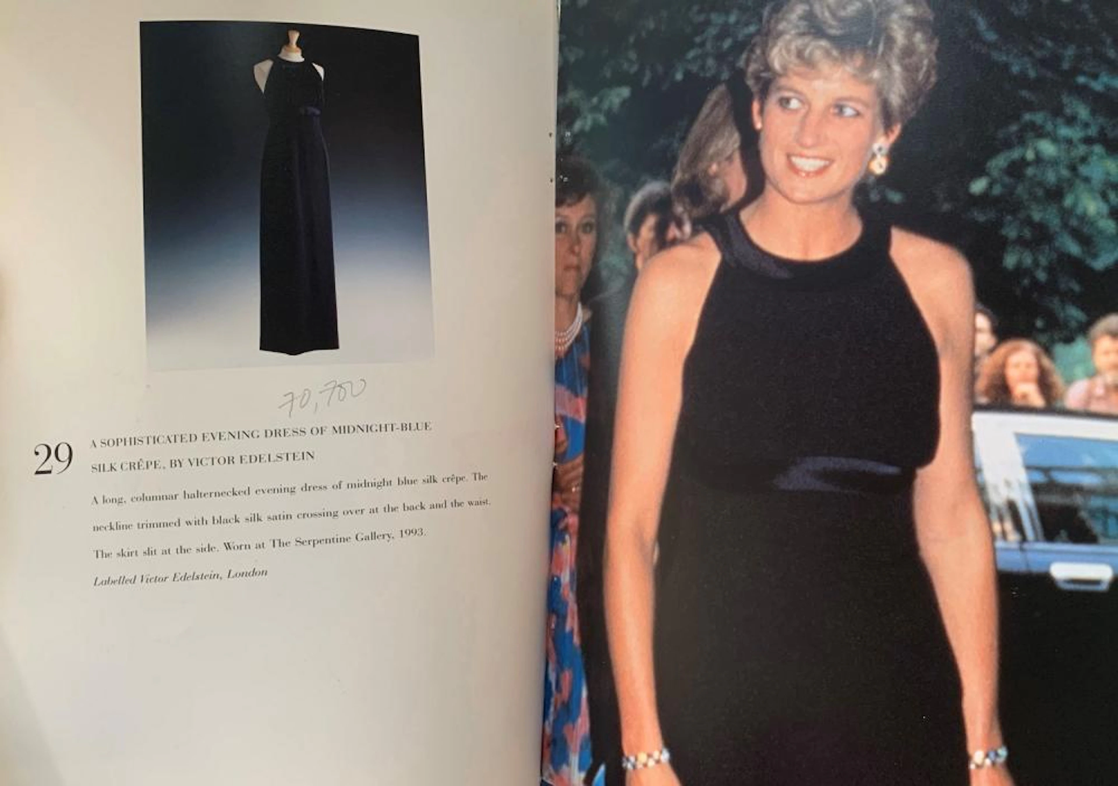 A Victor Edelstein black Ottoman-silk-blend evening gown, a similar version